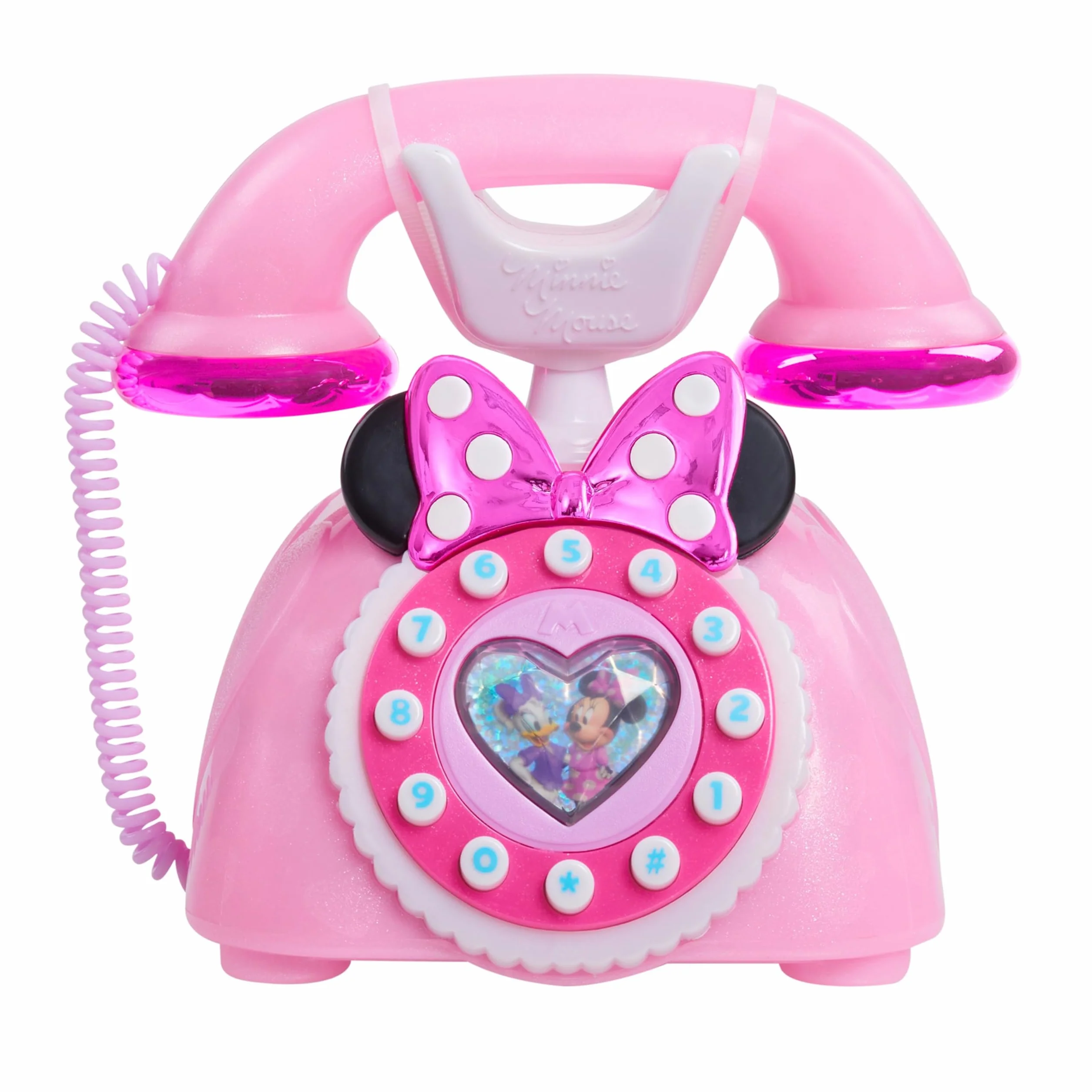 Just Play Telefono Rotante di Minni Parla con Me Disney Junior, con Effetti Luminosi e sonori, Gioco di finzione, Giocattoli per Bambini dai 3 Anni
