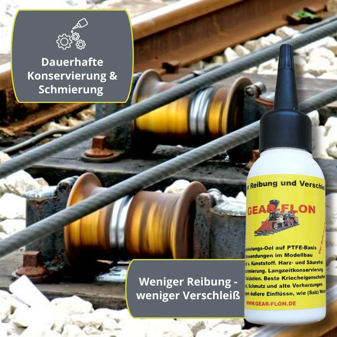 Olio lubrificante ad alte prestazioni per modellismo ferroviario e modellismo, lubrificazione precisa e cura a lungo termine, olio speciale per locomotive, assi e ingranaggi (50 ml)