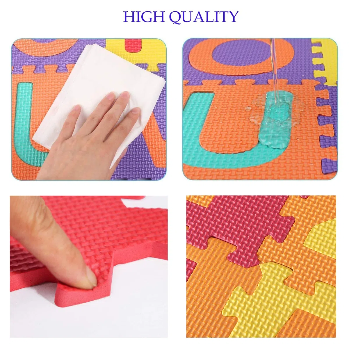 Tappeto Puzzle per Bambini,36 Pezzi Puzzle,Tappeto Gioco per Neonato in EVA Antiscivolo Non Tossico Puzzle con Lettere e Numeri,Certificato CE
