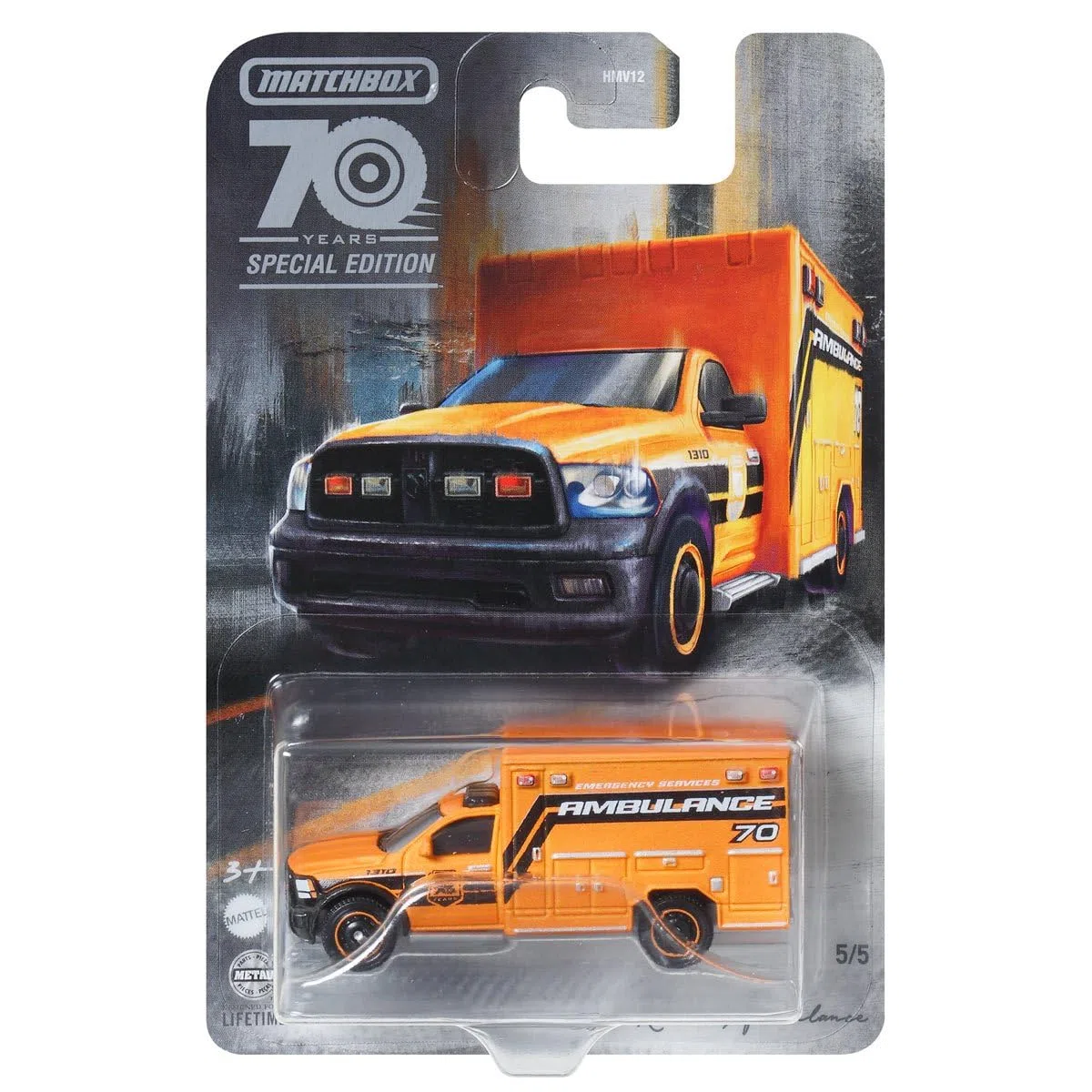 Matchbox 2023 70th Anniversary Special Edition Moving Parts Set completo con 5 veicoli pressofusi di HMV12-956A Release
