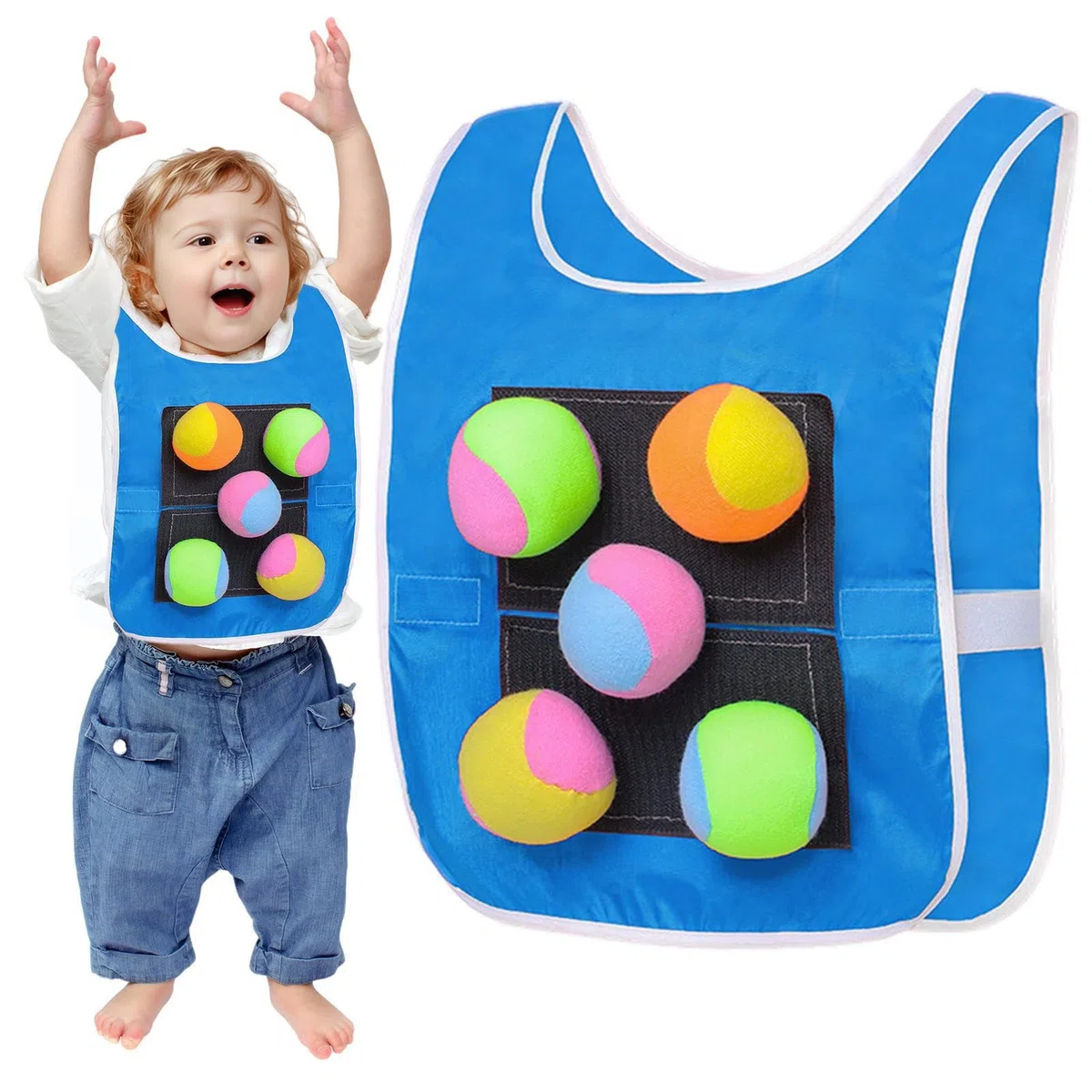 Toys Outside Dodgeball | Giubbotto Da Palla Appiccicoso All'aperto | Ball Ball Ball Sticky Gilet | Set Di Giochi Dodgeball | Cattura Palline Di Giocattolo Morbido, Gioco Per L'interazione Genitore-fig
