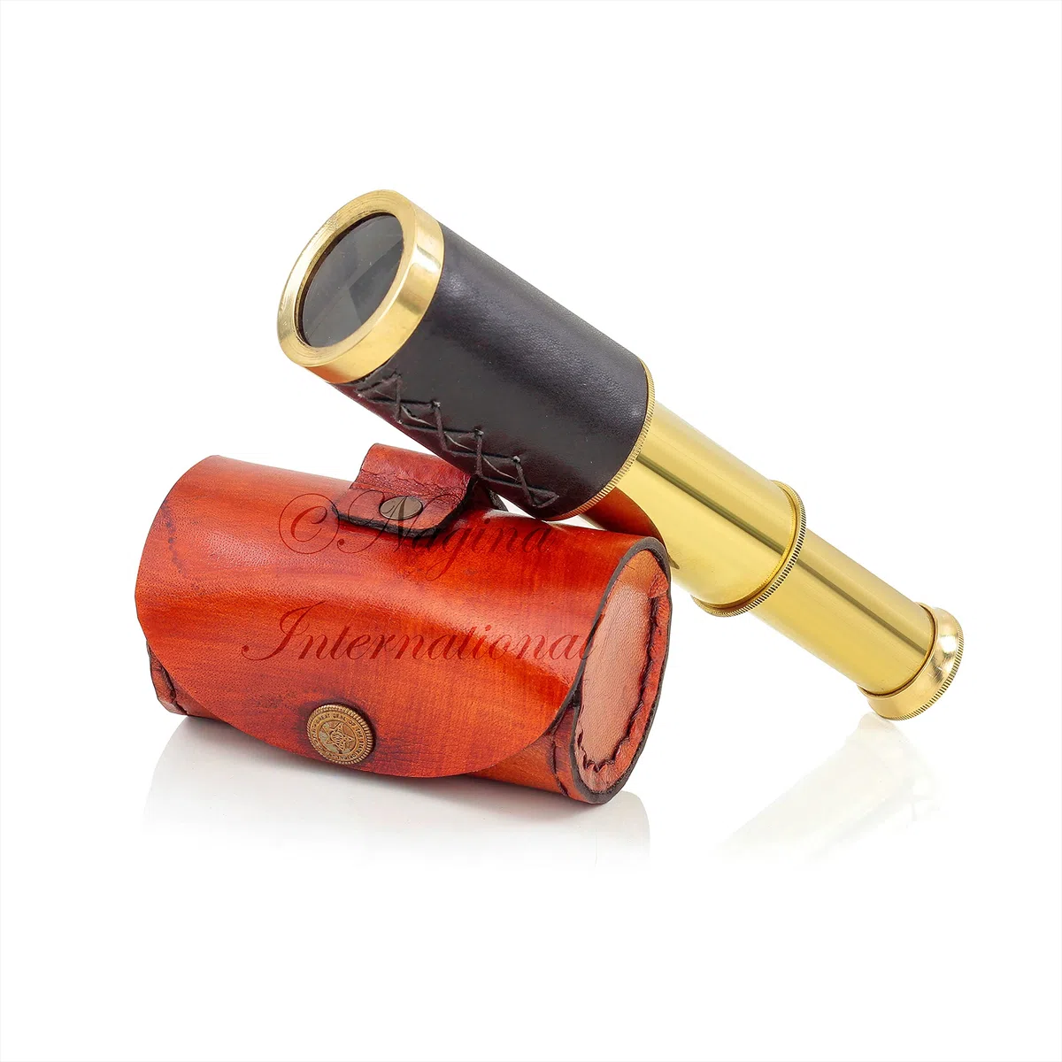Set di telescopi in ottone massiccio da 15,2 cm, realizzato a mano, con borsa per il trasporto marrone per completare la tua collezione