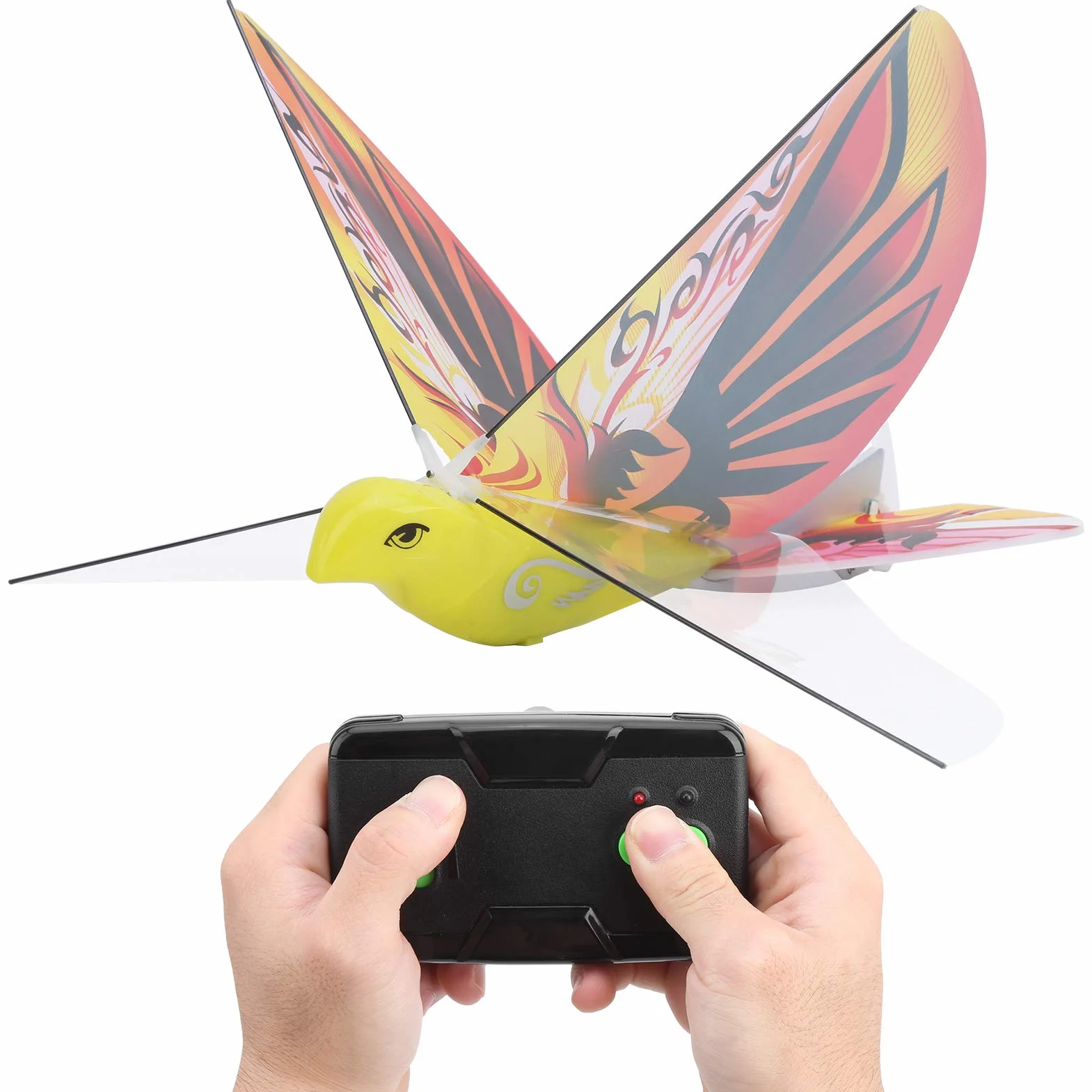 Airshi E-Bird Giocattolo Volante, Giocattoli RC Giocattolo Divertente Uccello Volante RC 2 Telecomando 4ghz 21 X 27 Cm / 8,3 X 10,6 Pollici Materiale EPP per Interni Esterni
