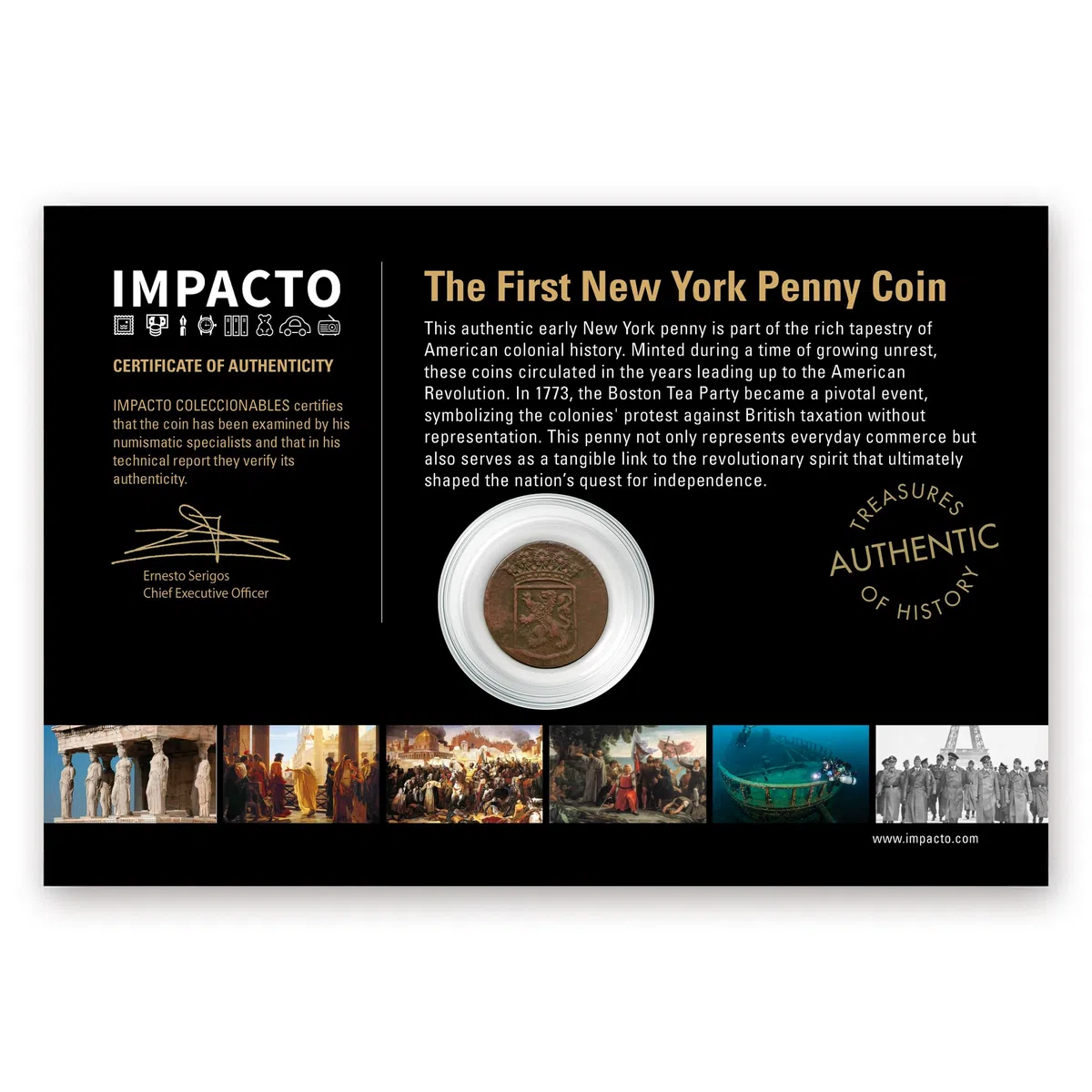 IMPACTO COLECCIONABLES | Moneta autentica Penny Duit di New York (1726–1794) | Collezione dell'America coloniale verificata e certificata