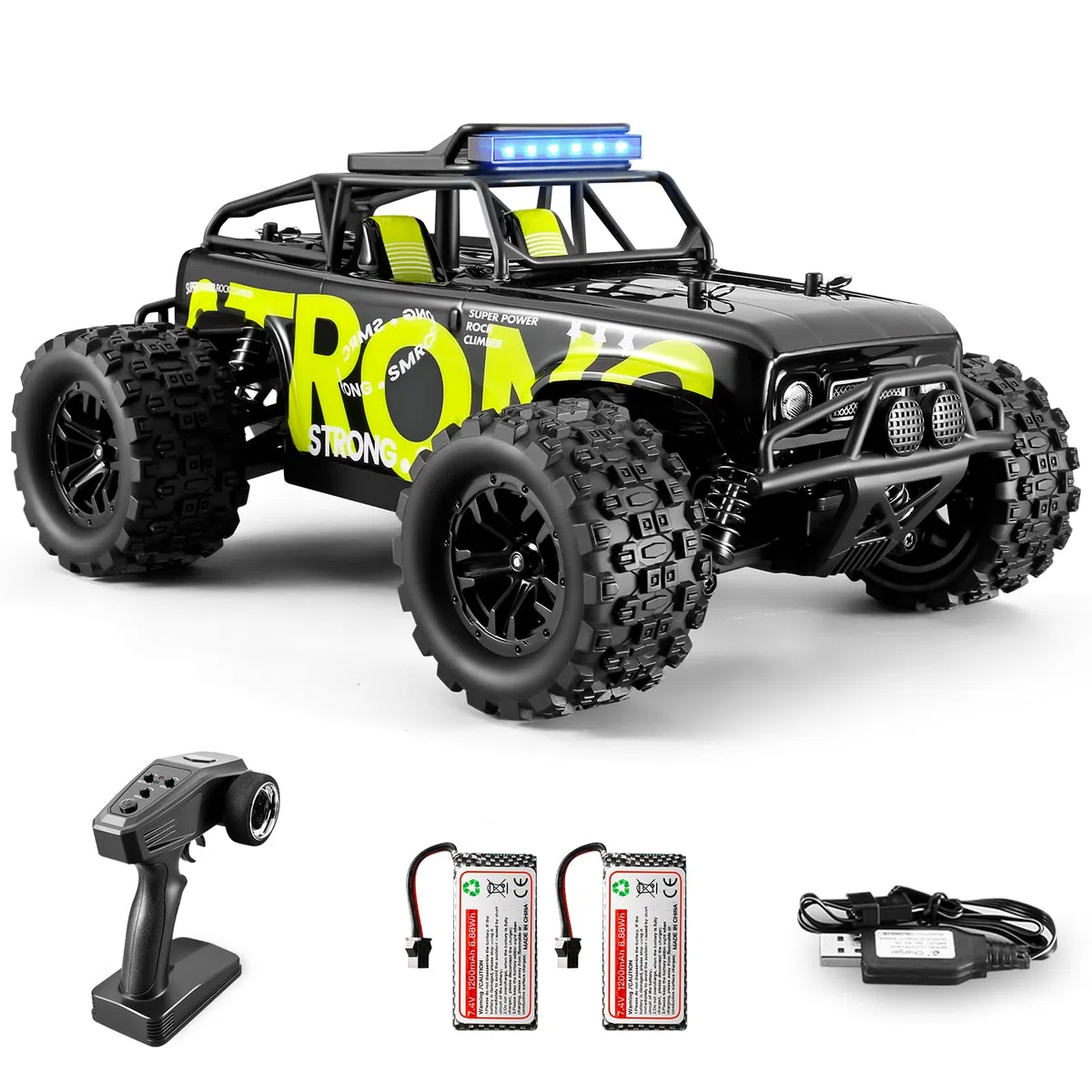 Macchina Telecomandata, Alta velocità Auto RC 40 km/h, scala 1/18 4WD Fuoristrada con 2 batterie ricaricabili 60 Min+ Giocare Tempo, 2.4GHz RC Camion Cars