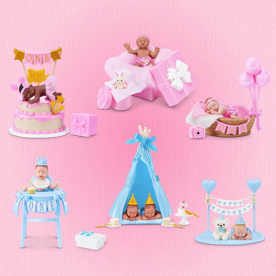 My Mini Birthday Series 1 (2 PACK) di ZURU – Capsula misteriosa da collezionare, bambola con tema di compleanno, accessori e set da gioco, Scoprite le sorprese per ragazze e collezionisti.