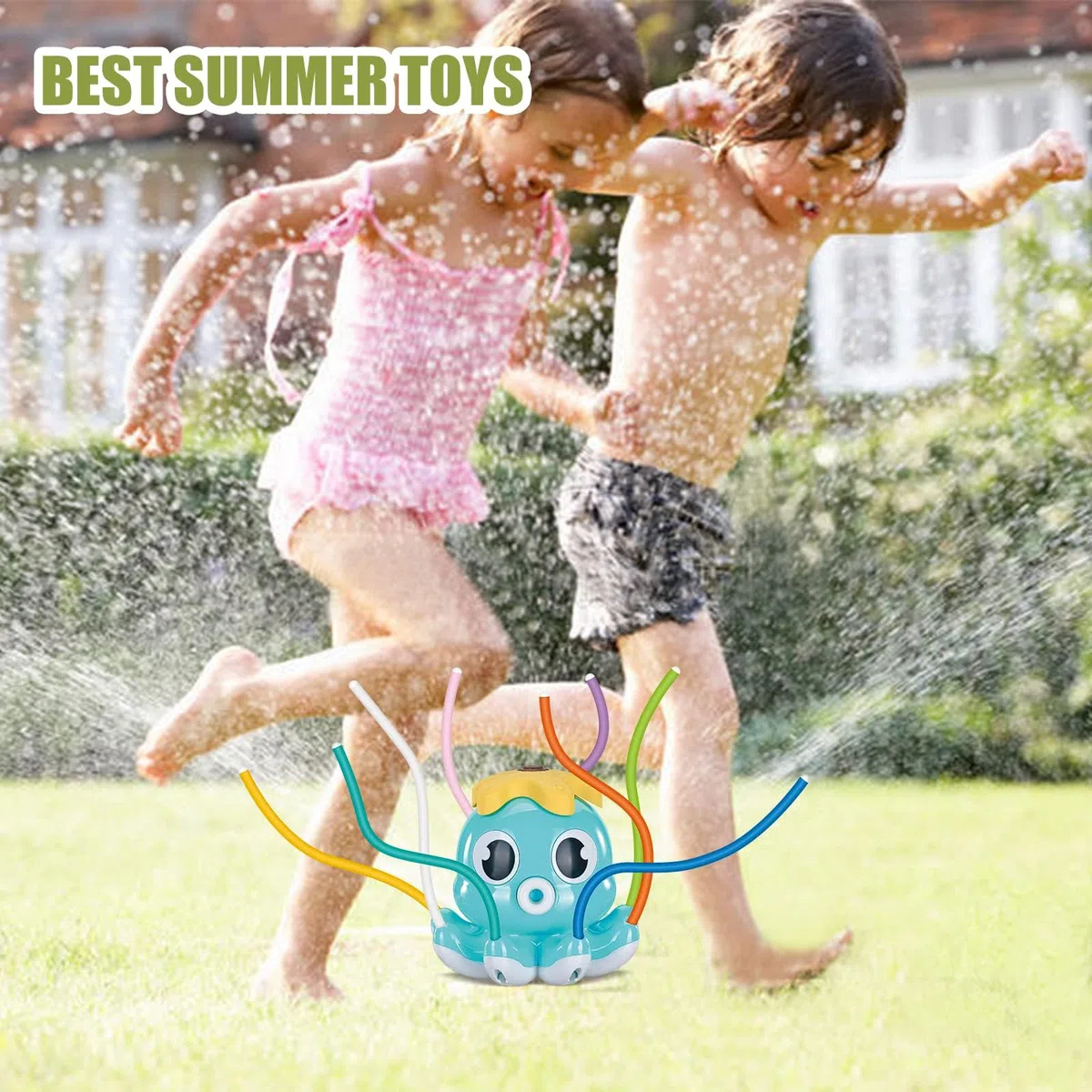 Giochi d'Acqua per Bambini - Giochi da Giardino con Spruzzino Acqua (Polpo-blu)