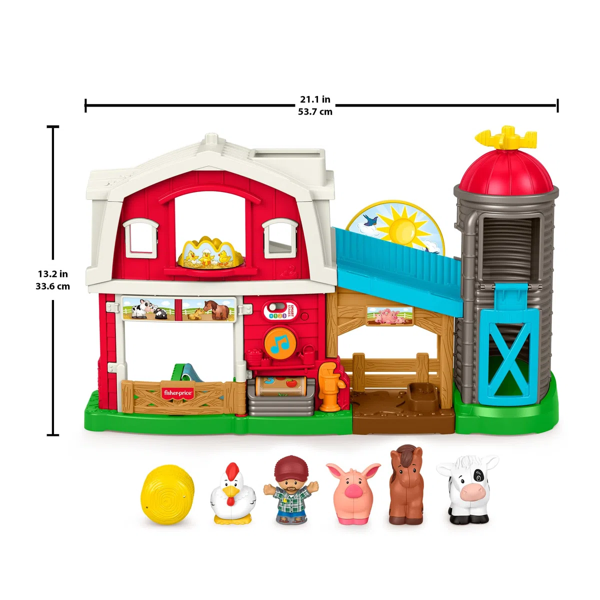 Fisher-Price Little People – La Fattoria degli Animali. Playset interattivo per bambini dai 1 ai 5 anni. Edizione in italiano, spagnolo, castigliano, portoghese e inglese, JGX09