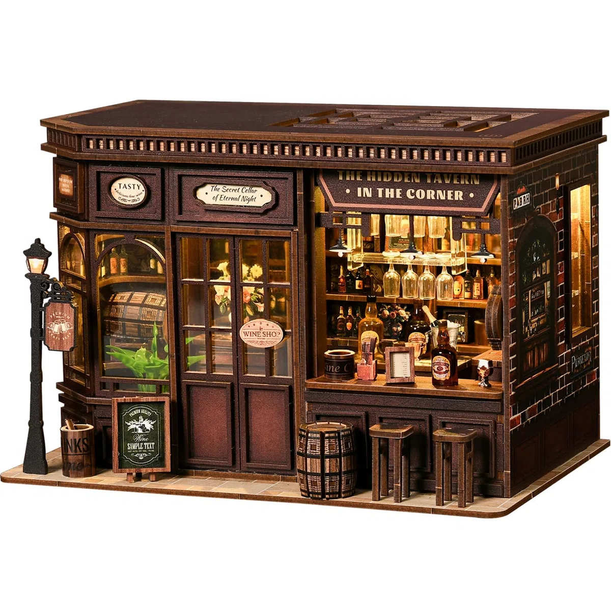Kit Book Nook DIY per Adulti - Casa in Miniatura con Luci LED da Montare, Modellismo 3D Creativo per Decorare Librerie - Regalo Originale per Appassionati di Fai da Te