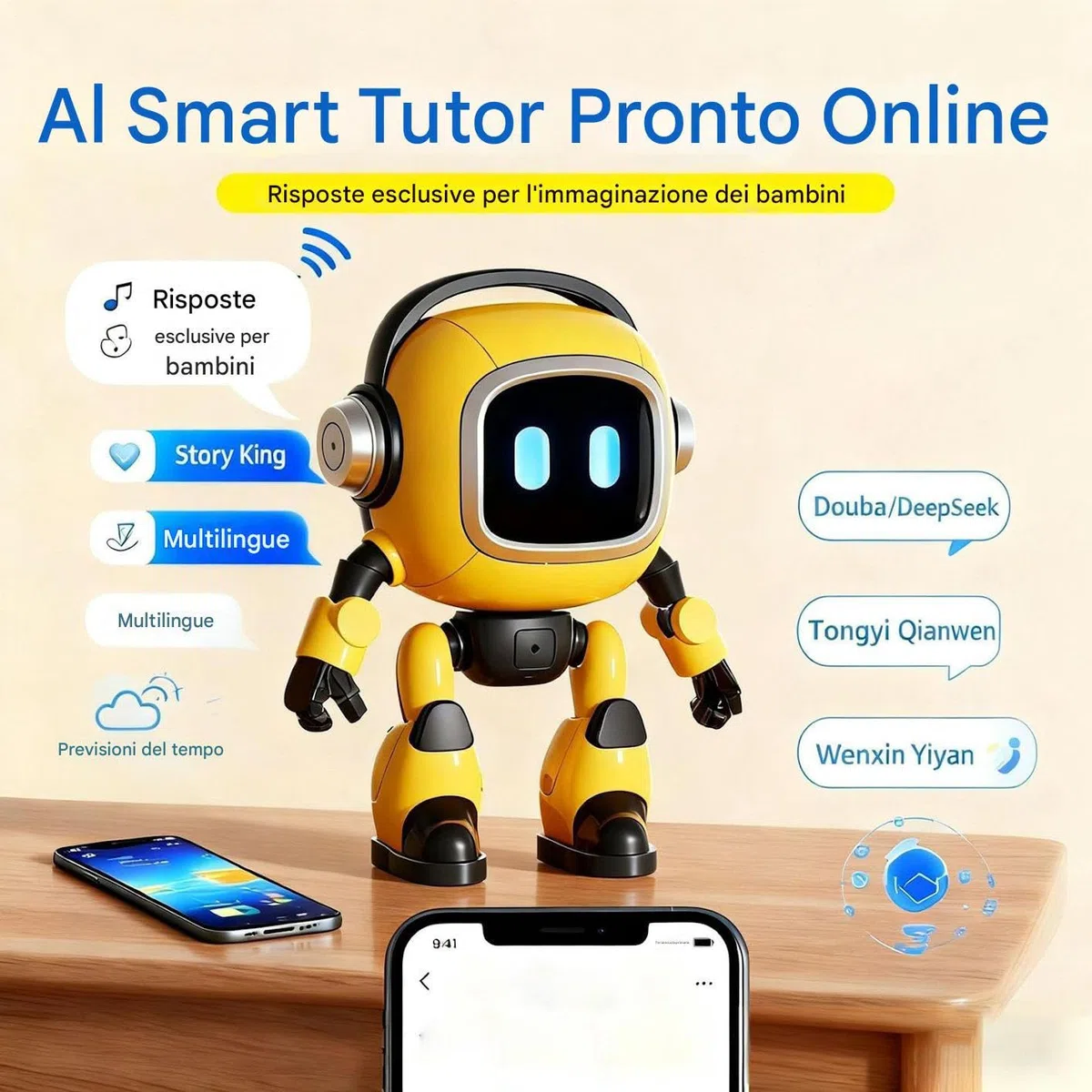 Generico Ai Robot - Giocattoli robot Emo multimodello, RC programmabili intelligenti | Giocattolo didattico interattivo intelligente per bambini, adolescenti, ragazzi, ragazze, feste di compleanno
