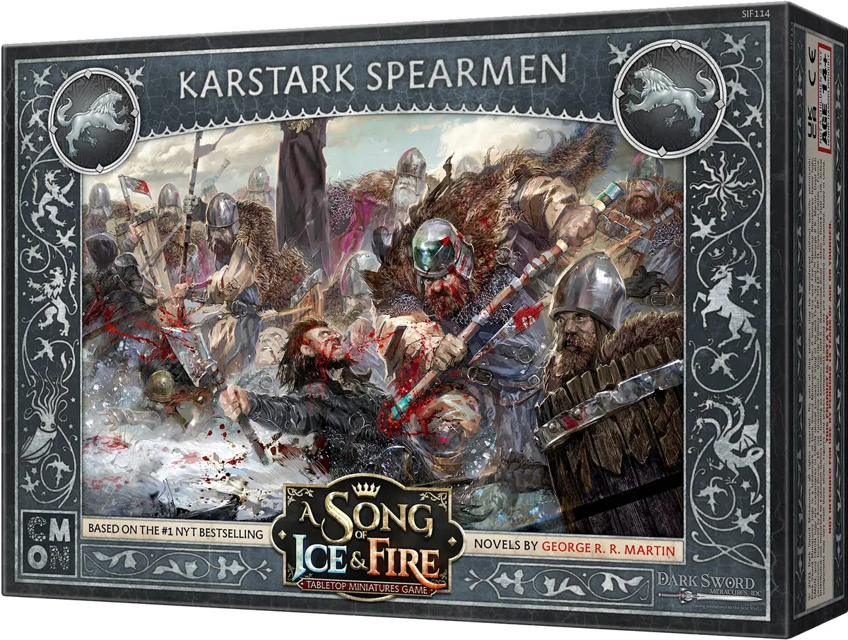 CMON A Song of Ice and Fire Tabletop Miniatures Karstark Spearmen Strategy Game for Teens and Adults Ages 14+ 2+ Players Average Playtime 45-60 Minutes Made by, (SIF114)