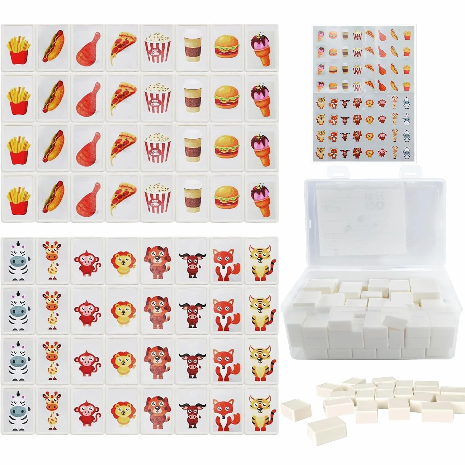 65 Blocchi di Mahjong 30mm (Plastica ABS) - Seaside Escape Gioco da Tavolo per Bambini e Feste - Zen Game con 64 Adesivi Carini