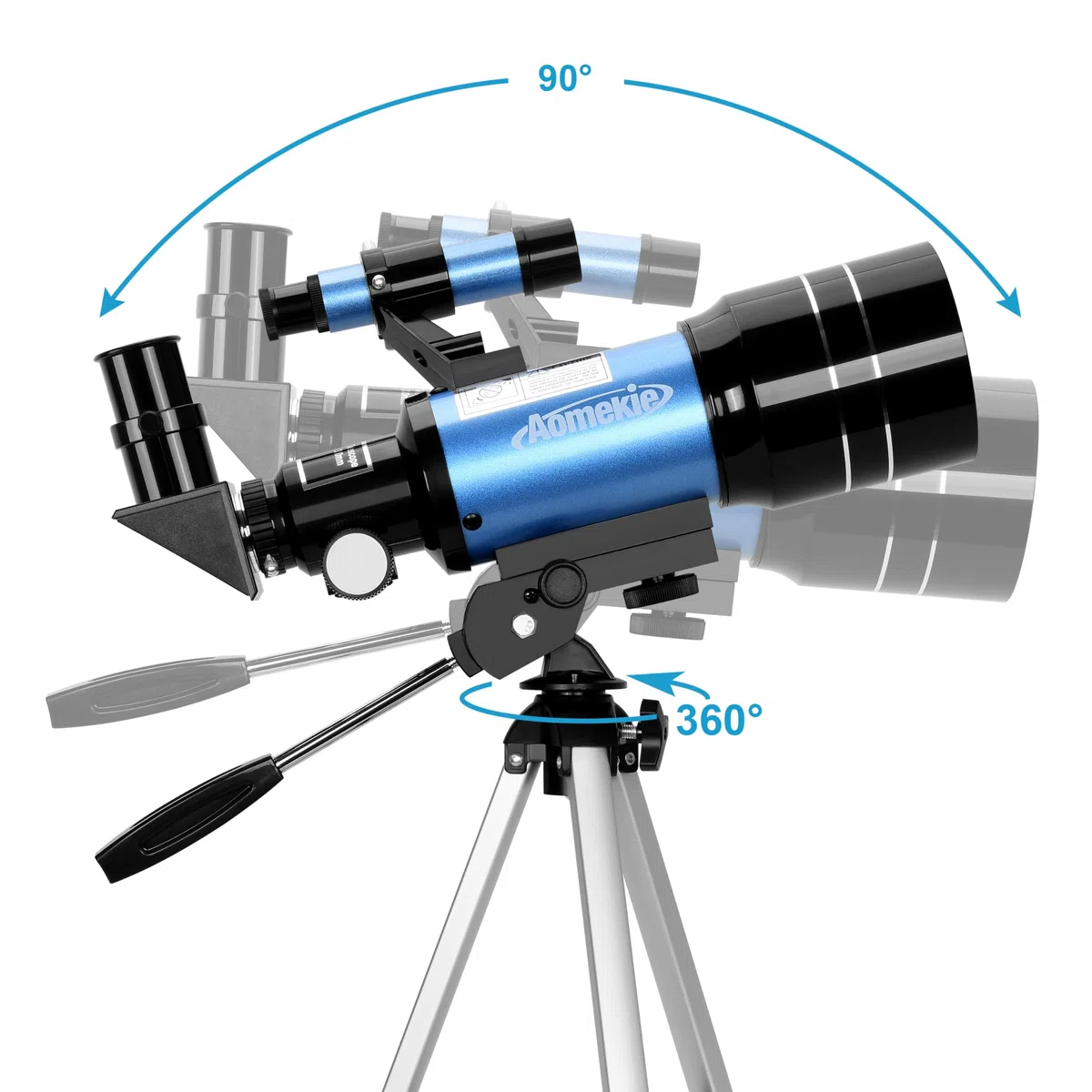 Aomekie Telescopio Astronomico 30070, 150X ingrandimento con Lente Barlow 3X e Adattatore per Smartphone, Ideale per Bambini e Principianti, Regalo per Compleanni e Feste