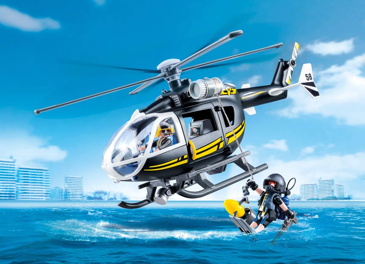 Playmobil city Action 9363, Elicottero Unità Speciale con Sommozzatore