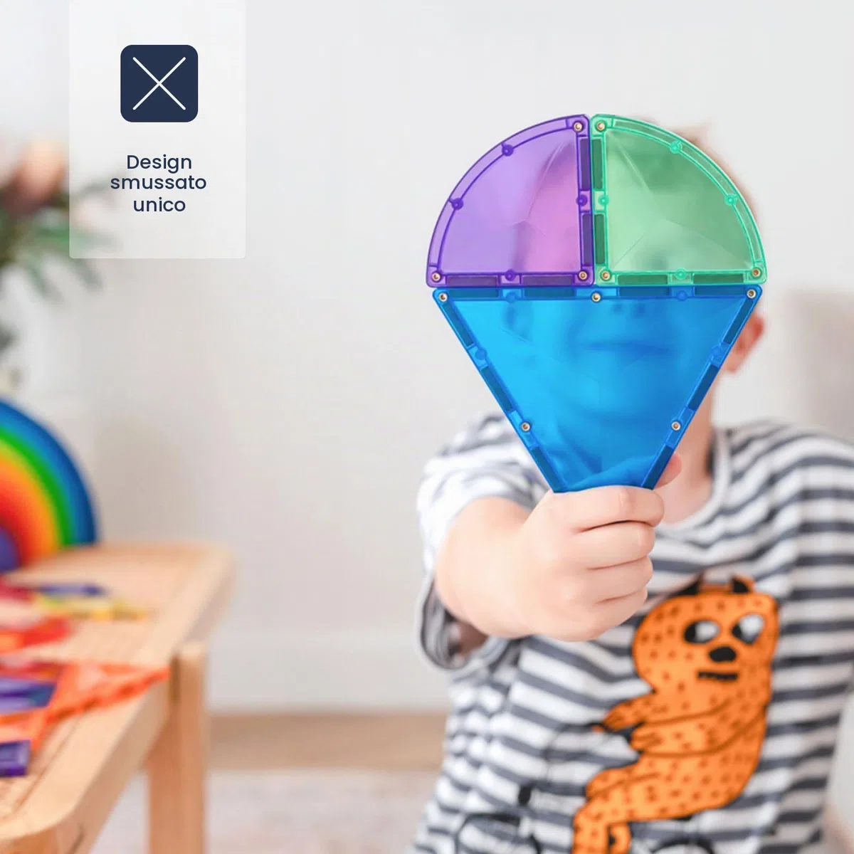 CONNETIX Piastrelle Magnetiche Arcobaleno Pacchetto Forma, 36 Pezzi