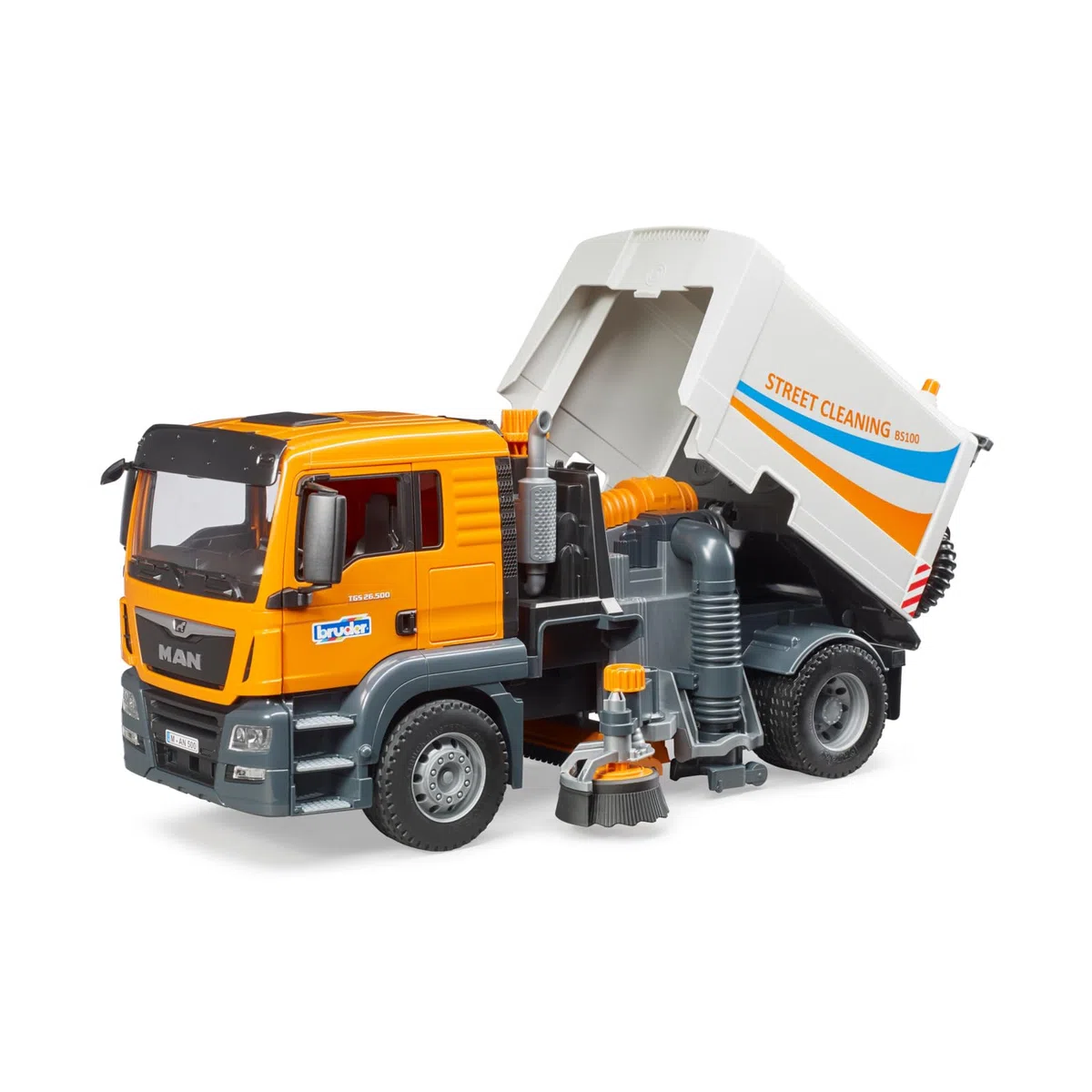 bruder 03780 - Autocarro MAN TGS pulizia strade, spazzatrice, raccolta rifiuti, veicolo