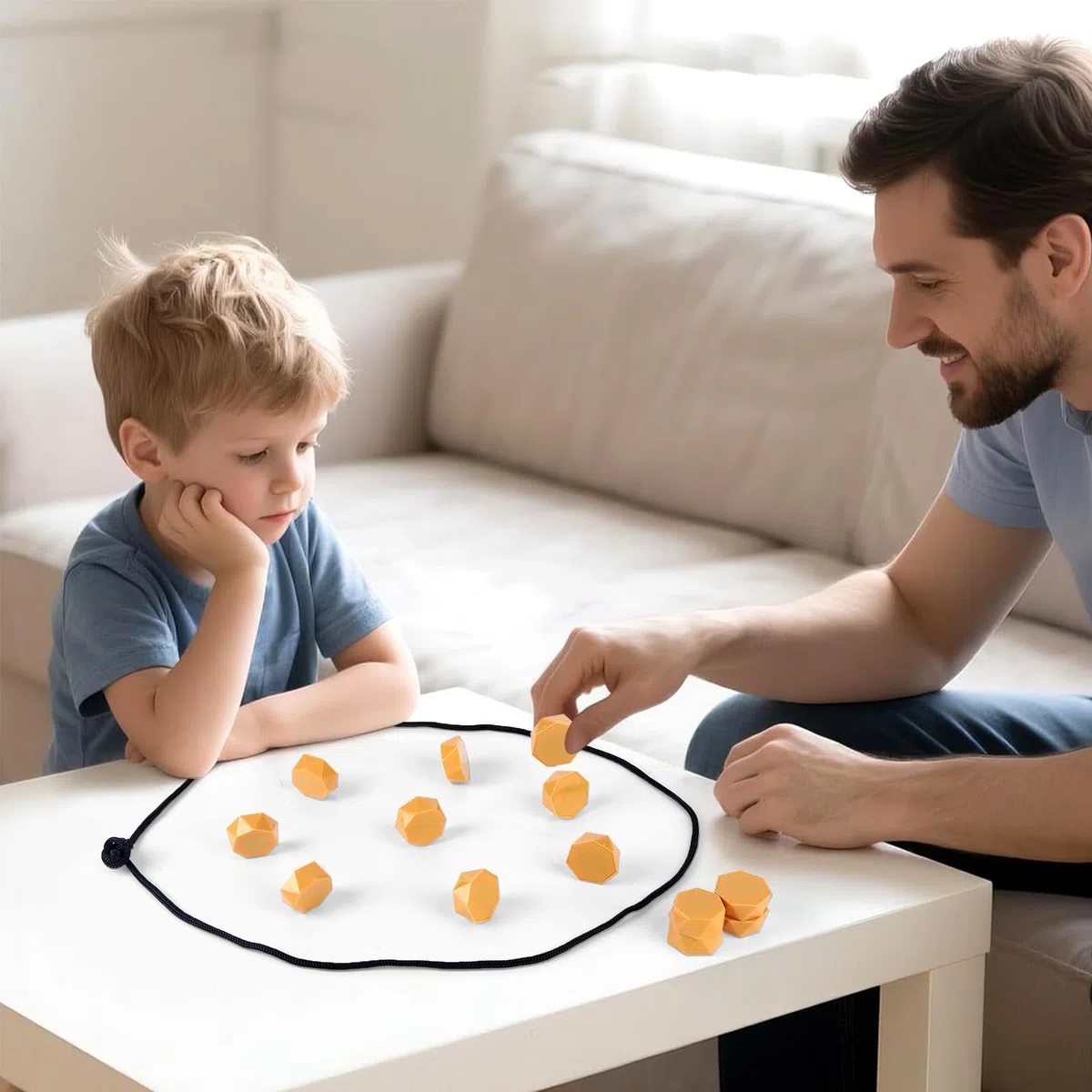Gioco di Scacchi Magnetico Generico, Portatile e Strategico con Tavola Magnetica per Bambini e Adulti, Puzzle da Tavolo per Famiglia, Viaggio e Serate di Giochi con Corda e Pietre