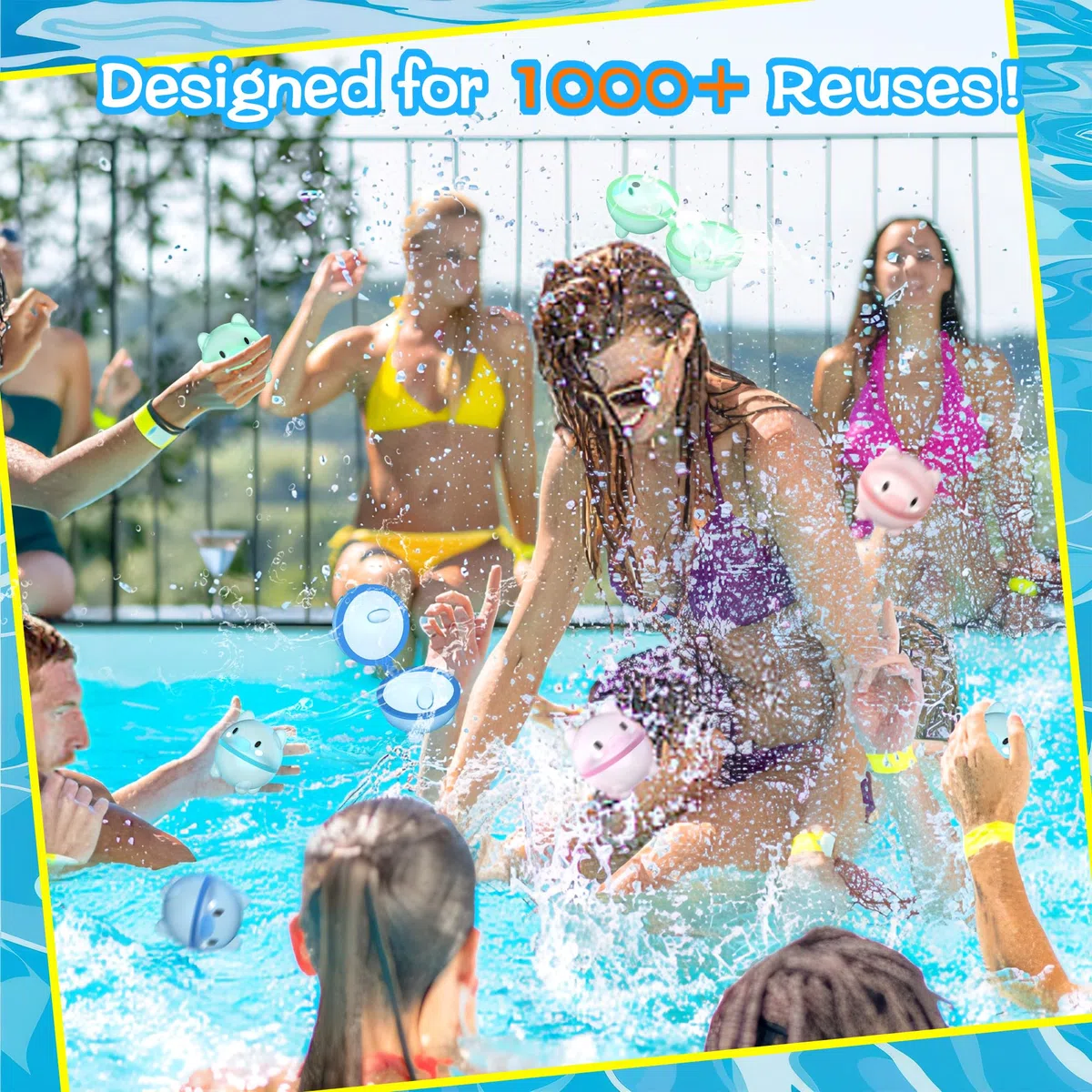 8/12/16 pcs Gavettoni Riutilizzabili, Giochi acqua Bambini, Giochi piscina bambini, Estivi per la Piscina, Spiaggia all'Aperto (8-pcs)