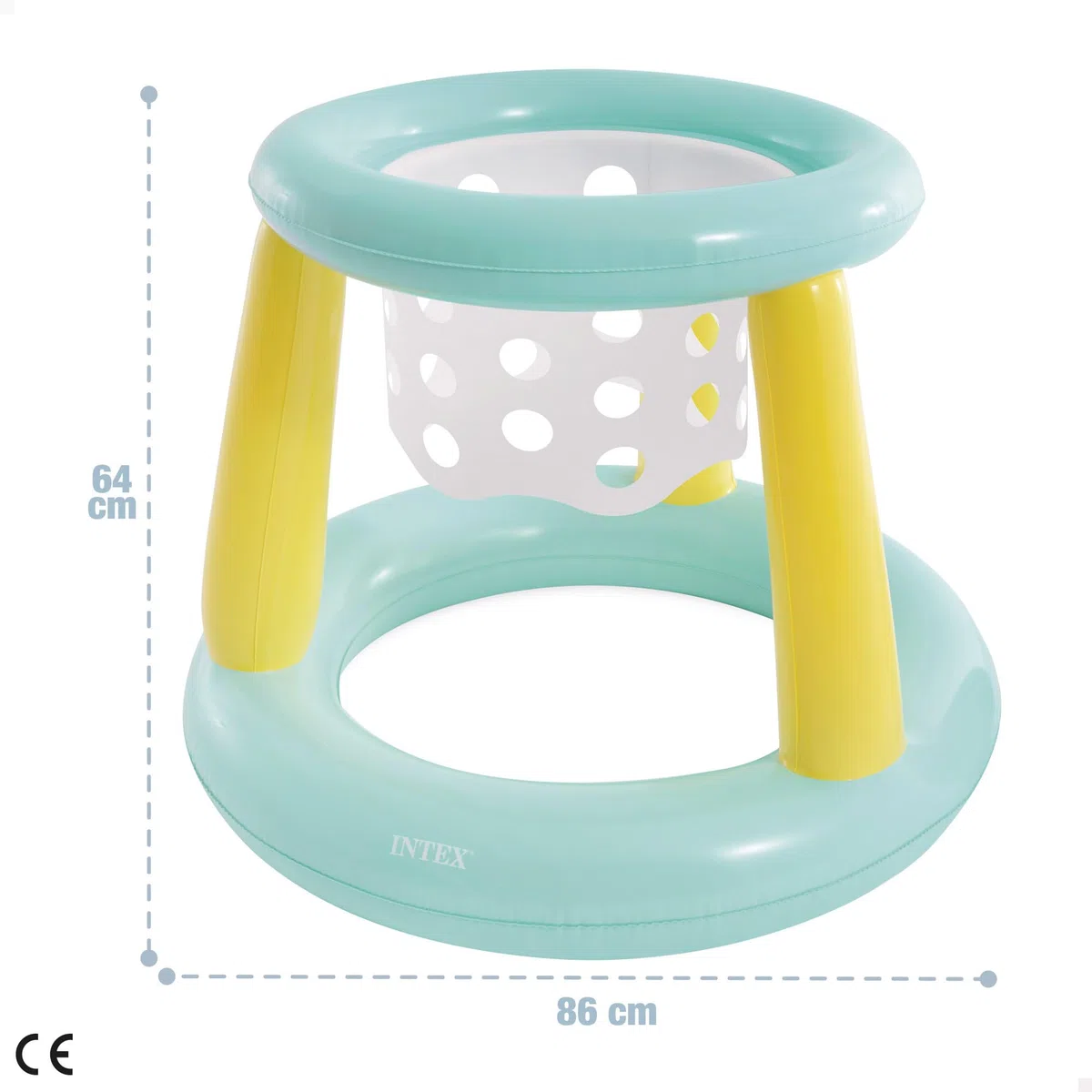 Intex Set gonfiabile per pallacanestro acquatico, Mini cestino per bambini, con pallone gonfiabile, per piscina, giocattolo d'acqua, kit di riparazione, +6 anni