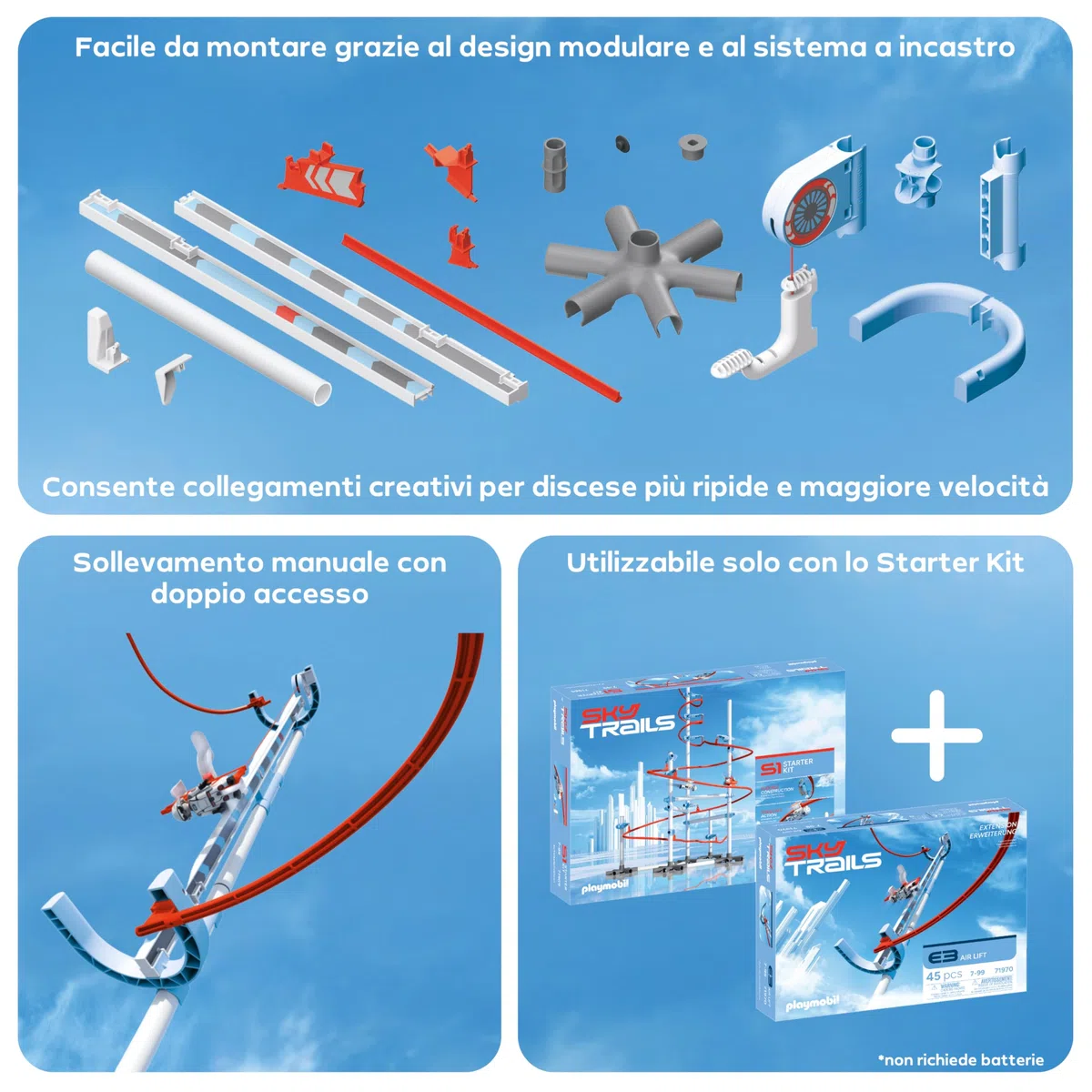 Sky Trails | Air Lift | Gioco di costruzione per altezze e percorsi emozionanti | Costruisci, decolla e vivi emozionanti avventure | Regalo perfetto per bambini dai 7 anni in su | 71970