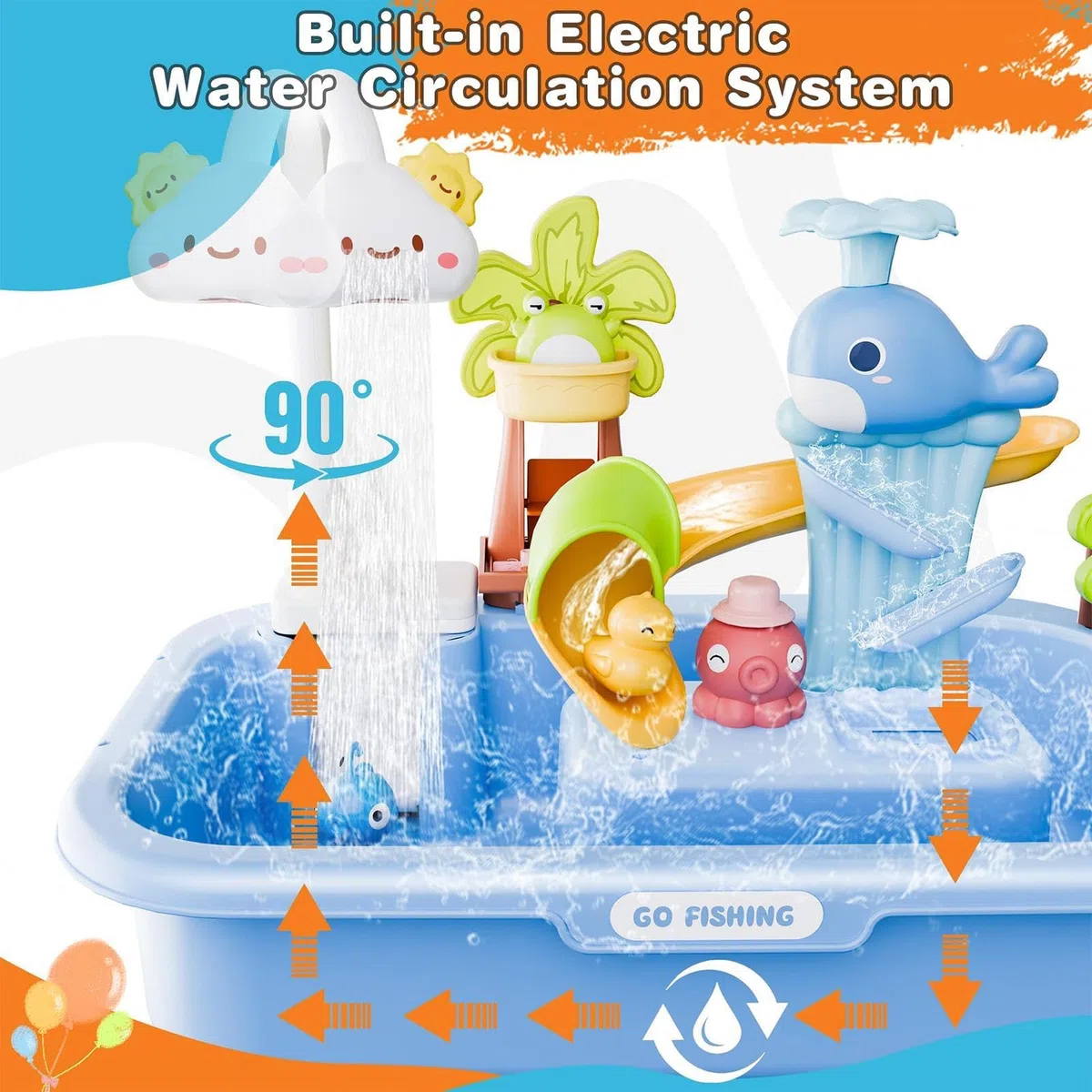 Tavolo D'acqua Per Bambini, Set Di Giochi Sabbia E Acqua, Divertenti Tavoli Da Gioco Acqua Lavandinos Con Acquas Corrente, Gambe Rimovibili Tavoli A-cqua Gioco Sensoriale Set, Per Bambini E Bambine