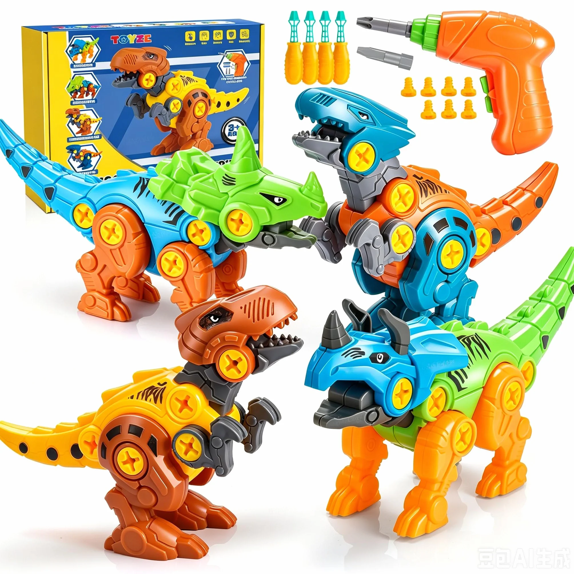 Toyzey Dinosauri Giocattolo Bambini 3-9 Anni,Giocattol Bambino 3-6 Anni Giochi Dinosauri Regali Bambina 6-9 Anni Giochi Educativi 3-9 Anni Bambini
