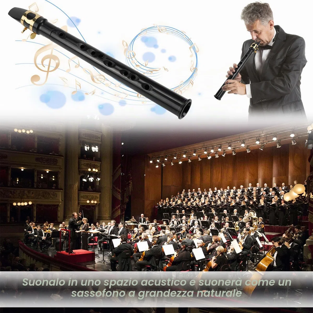 Mini Saxophon Spielbar Tragbares Instrumente Taschensaxophon Schwarz Pocket Saxophone Kit mit Saxophon Blätter Mundstück Tragetasche Zahnpolster Grifftabelle für Erwachsene Kinder Anfänger
