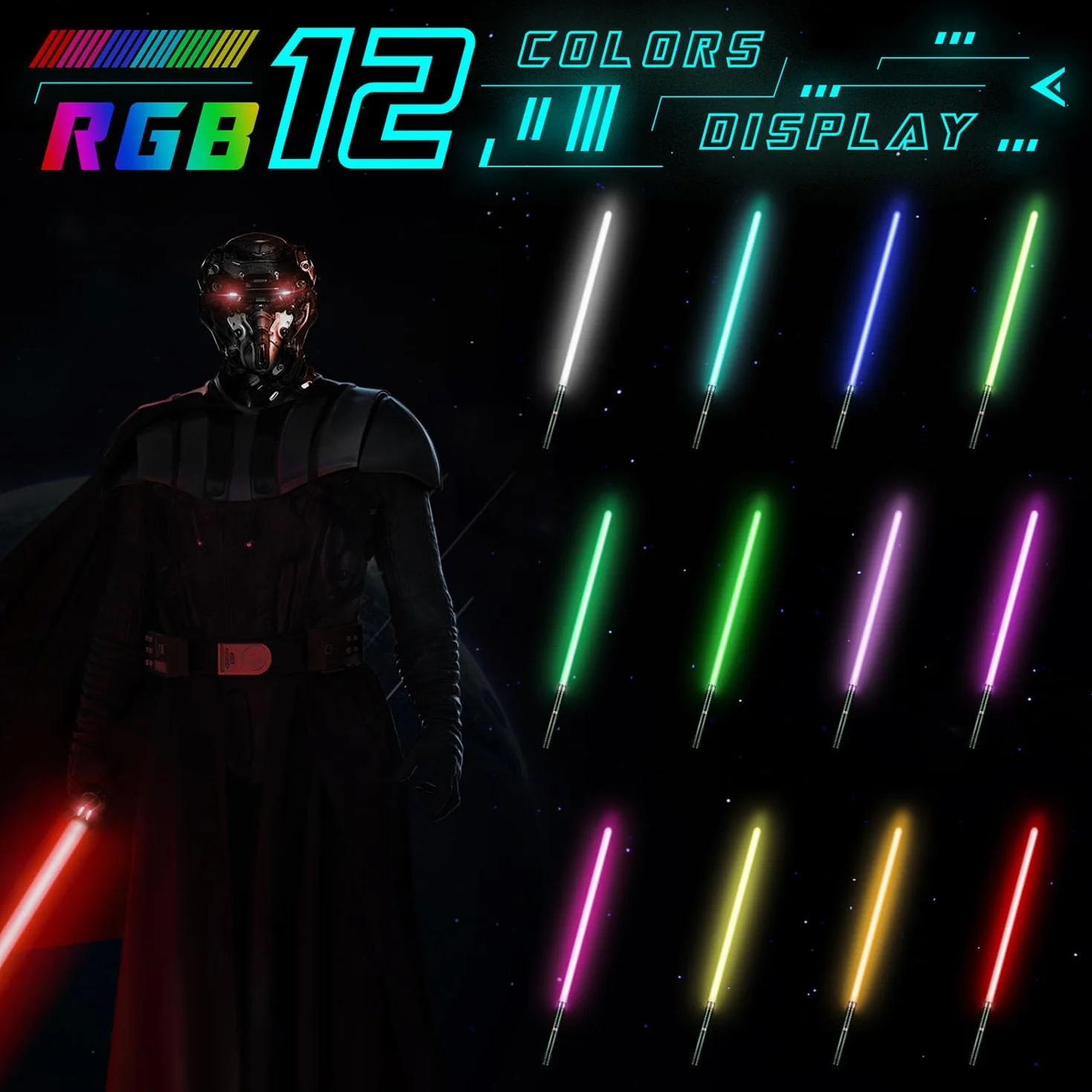 Spada Laser Star Wars, Spada Laser 2 Set 12 Colori, Spada Laser Ricaricabile con Suono, Costumi da Gioco di Ruolo di Halloween, Giocattoli per Bambini e Adulti
