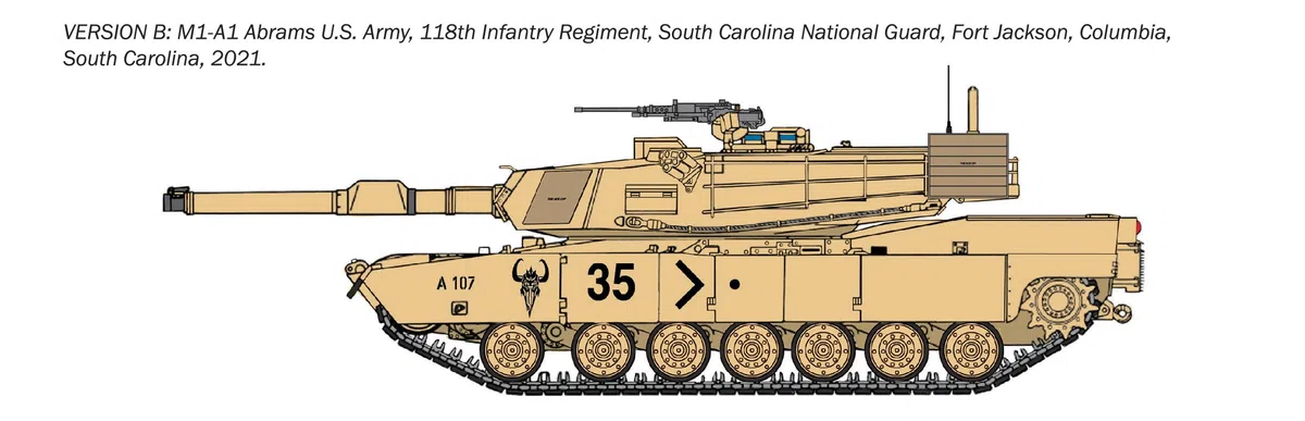 Italeri 35108 M1A1 Abrams War Thunder Edition, scala 1:35, Plastic Model Kit/Modello in plastica da montare