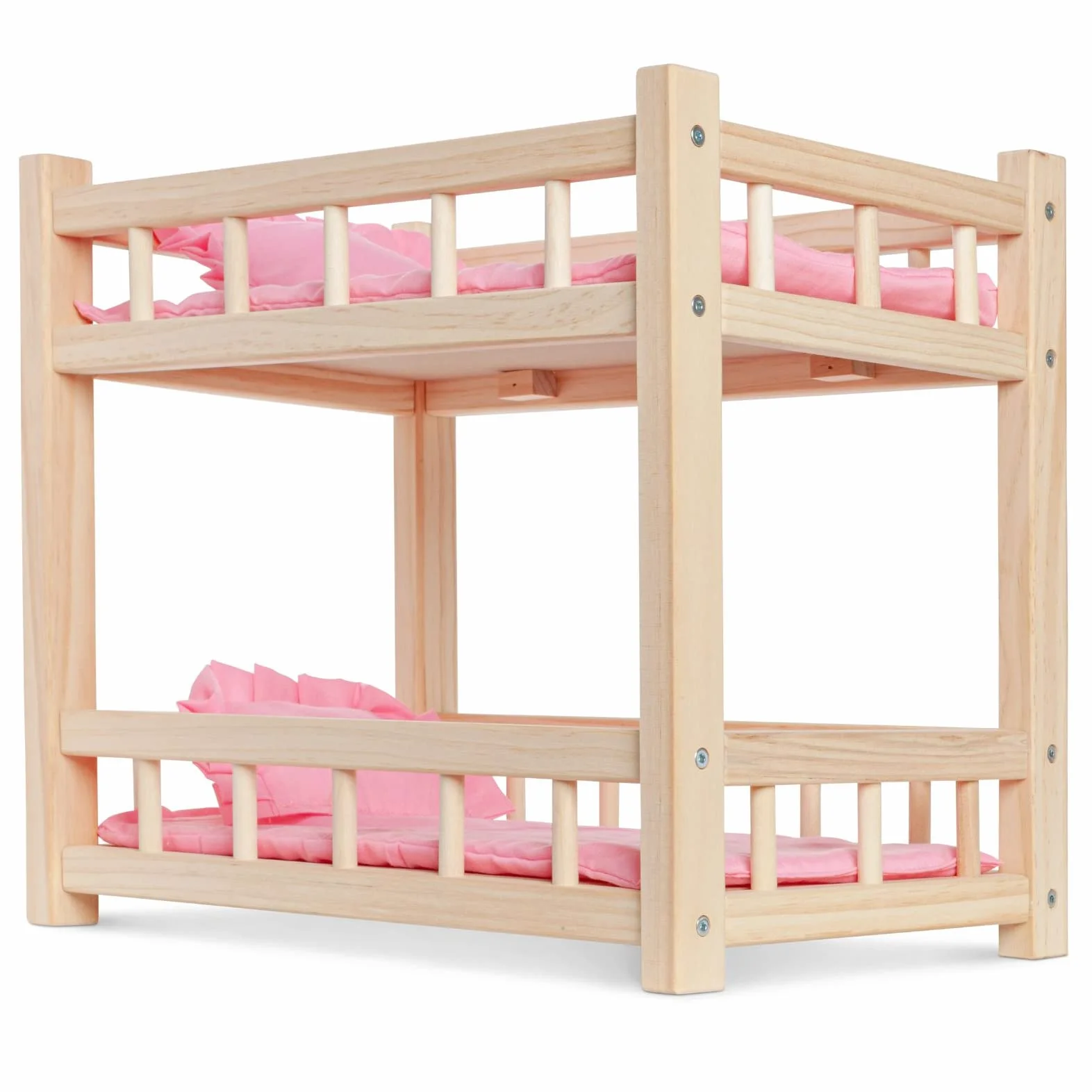 Letto a Castello in Legno per Bambole - Letto per Bambole fino a 36 cm - Gioco Creativo con Mobili per Bambole