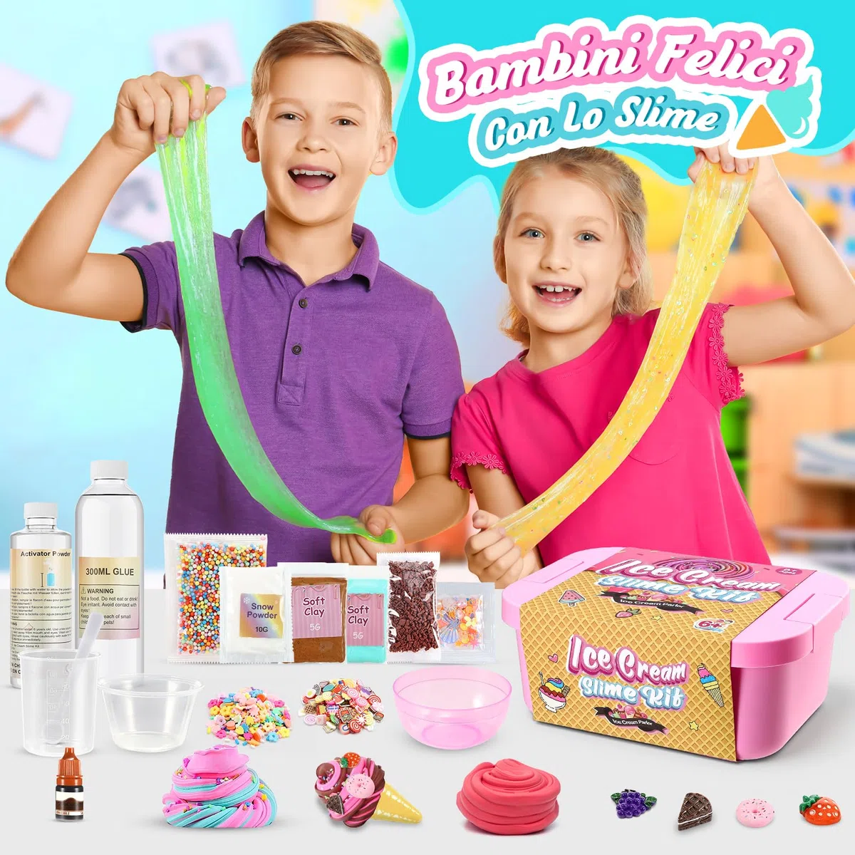 Adeokay Slime per Bambini, Giochi 6 7 8 9 10 11 12 Anni, Femmina Fluffy Regalo Giocattoli Bimba, Kit Lavoretti Creativi, Medio