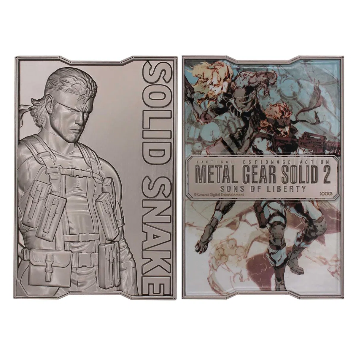 FaNaTtik Metal Gear Solid 2 Limited Edition Solid Snake Metal Lingotto - Prodotto con licenza ufficiale, 5.000 in tutto il mondo, espositore incluso