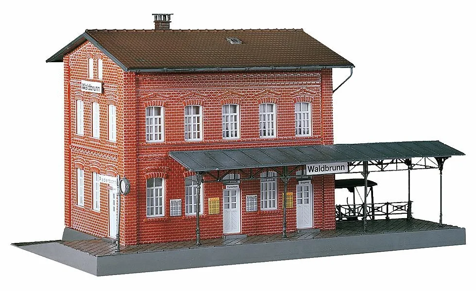 Faller Stazione ferroviaria Waldbrunn Modellino con 82 Pezzi 240 x 125 x 135 mm I Modelleisenbahn Accessori H0 Costruzione I Modelleisenbahn H0 Stazione Ferroviaria
