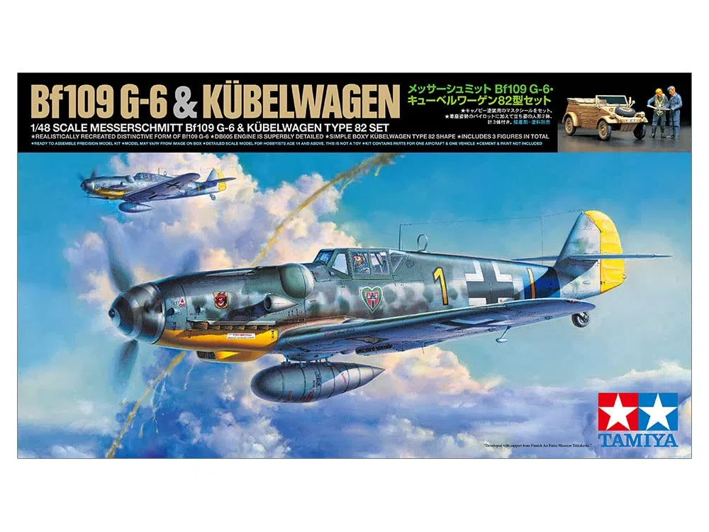 TAMIYA 25204 1:48 Dt. BF109 G-6 & camion 82 - Modellino di modello, kit di montaggio in plastica, riproduzione dettagliata