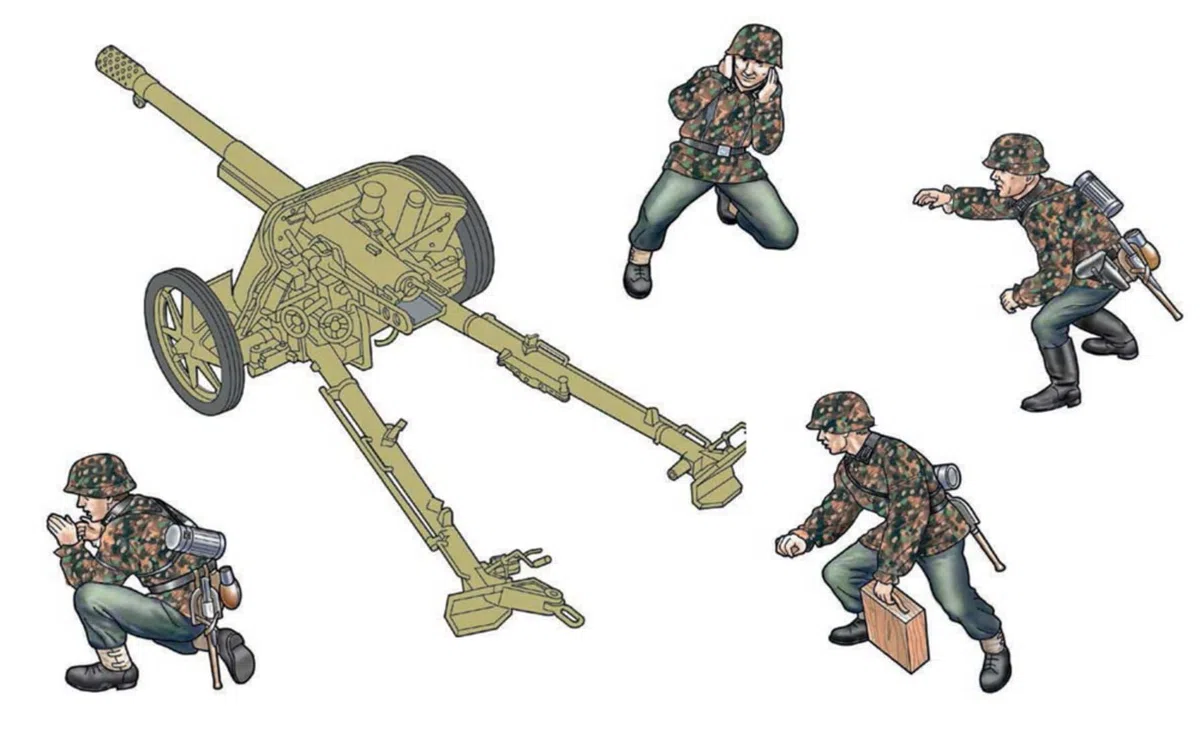 Italeri 96460 Pak 97/38 AT Gun with crew, scala 1:35, Plastic Model Kit/Modello in plastica da montare