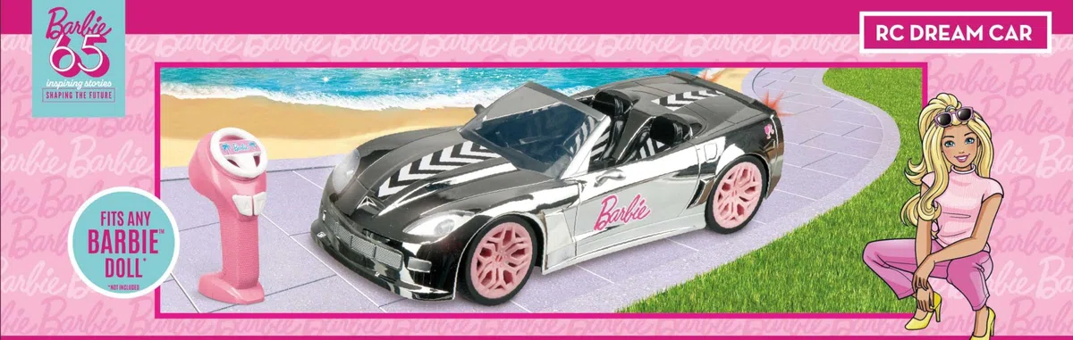 Mondo Motors - BARBIE DREAM CAR SILVER - 2.4 GHz - modello radiocomandato in scala 1:14 - fari che si illuminano - 63813