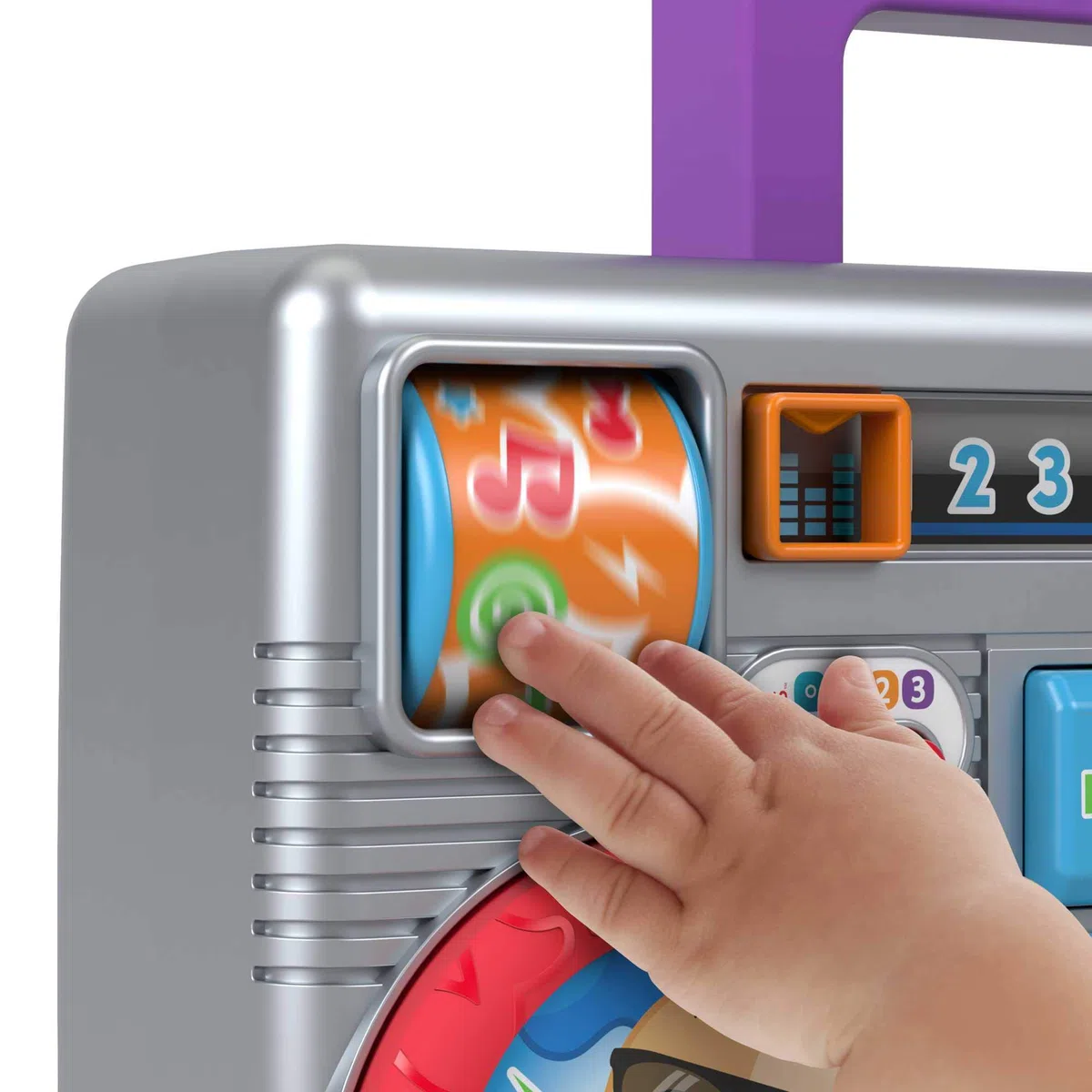 Fisher-Price Ridi & Impara Stereo Baby DJ, Gioco attività Musicale con contenuti didattici per Neonati e Bambini Piccoli, Giocattolo per Bambini 6+ Mesi, Edizione: UK-Inglese, GYC18
