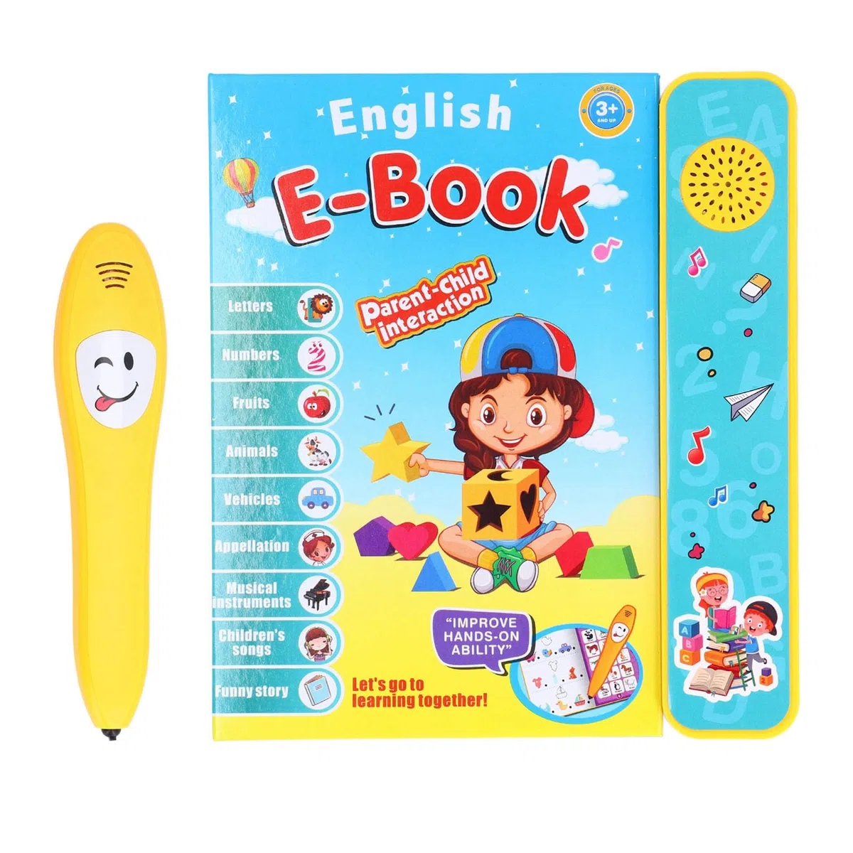 Libro Parlante per Apprendimento Elettronico Libro Sonoro Interattivo Educativo per Bambini Dai 3 Ai 6 Anni Materiale ABS 1 unità