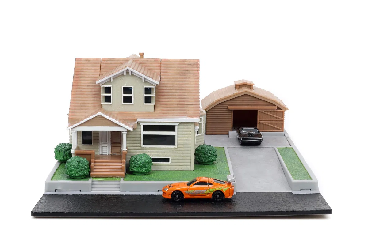 Jada -Casa Garage di Toretto Fast & Furious, Playset Diorama, Include due Nano Veicoli, Collezionismo (253203081)