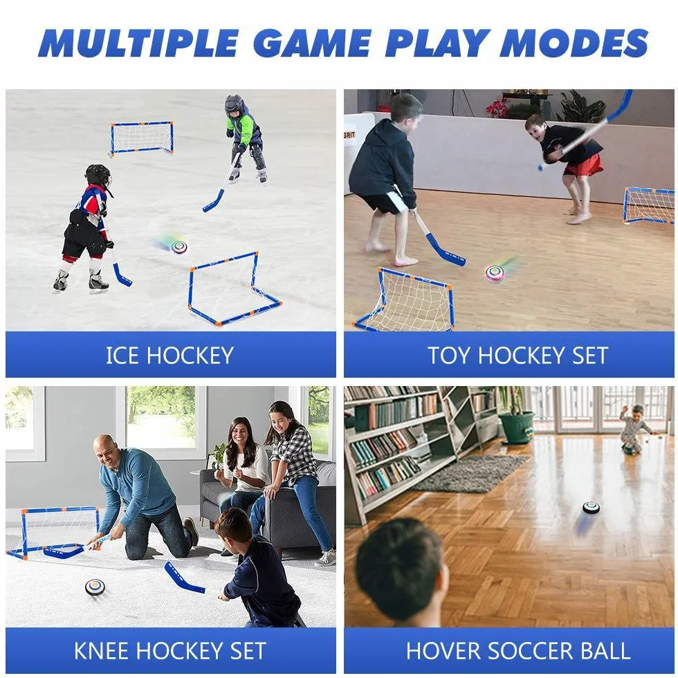 NIWWIN Set da calcio a LED ad aria, set da hockey, giocattoli da calcio per interni, giochi di calcio - Regali per ragazzi bambini 3 4 5 6 7 8 9 10 anni giocattoli