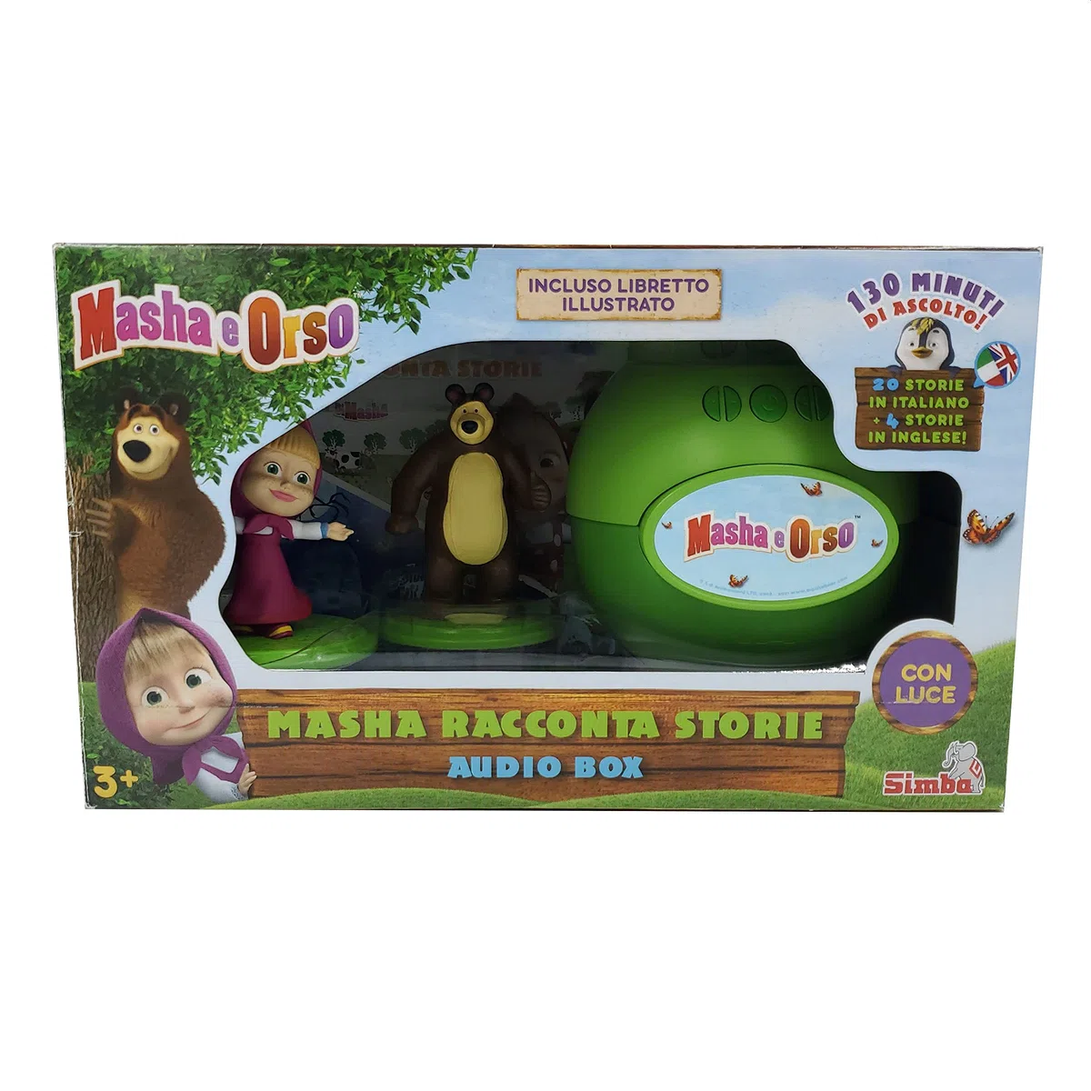 Simba - Masha Racconta Storie - 7101100076, + 3 Anni, Cassa Speaker Inclusi 2 Personaggi 130 Minuti con 24 Storie di Masha, USB, Italiano e Inglese