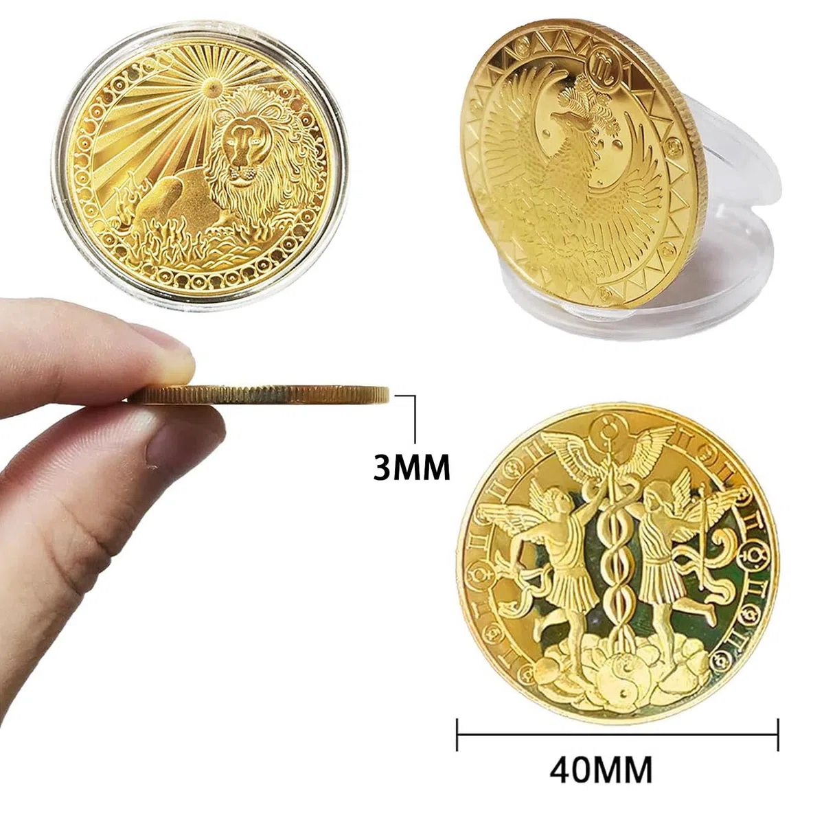 12 Costellazioni Collezione d'Arte di Monete Commemorative,Monete Adatte per Regali Oroscopo, Monete Fata Dei Denti, Regalo Fatina Dei Denti, Monete Commemorative per Le Costellazioni