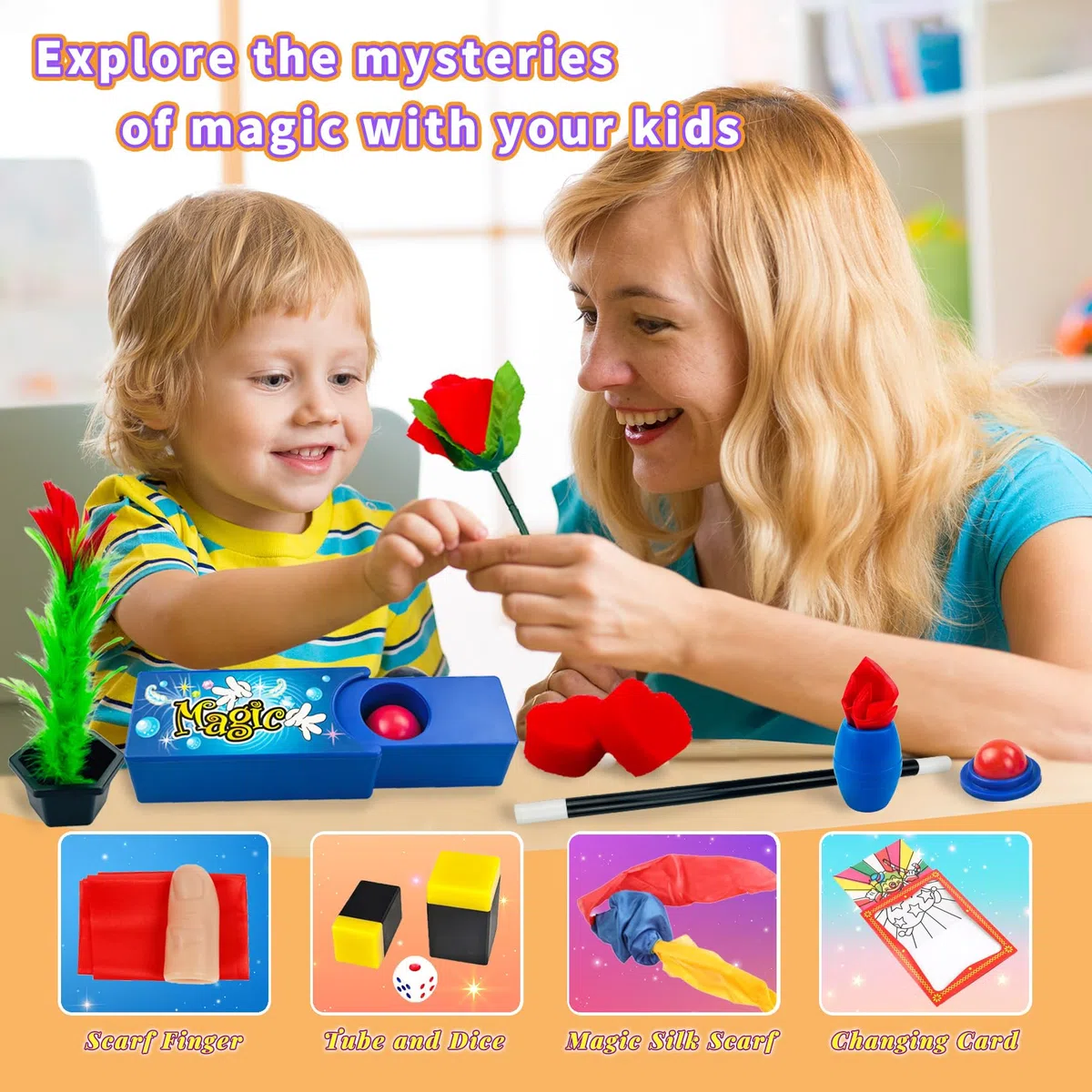 Giochi di Magia per Bambini - 80+ Giochi Bambini con Bacchetta Magica & Istruzioni, Incredibile Trucchi di Magia, 3-12 Anni