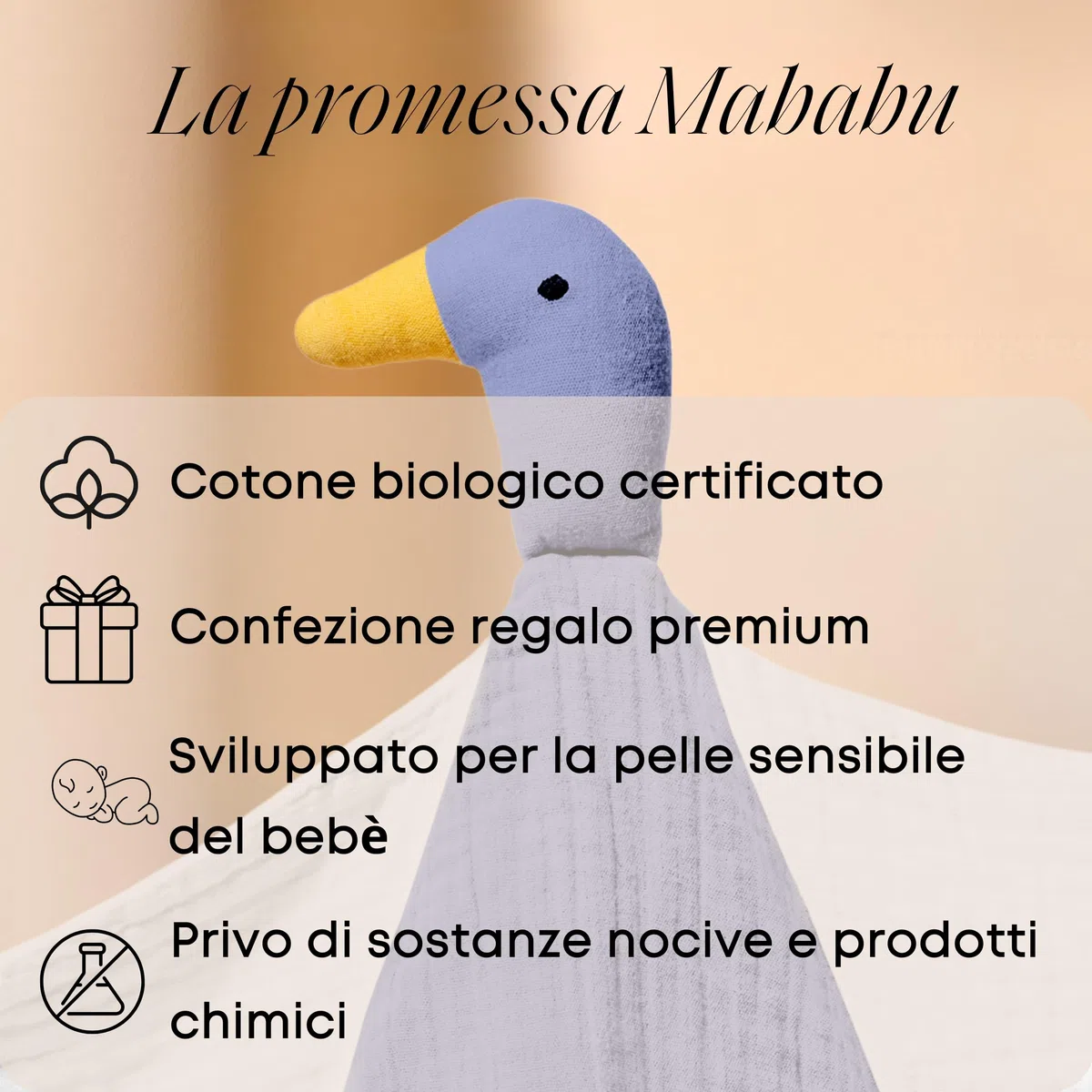 Oeko-TEX - Peluche anatra 4 strati, extra morbido, per neonati, ragazzi e ragazze, lavabile