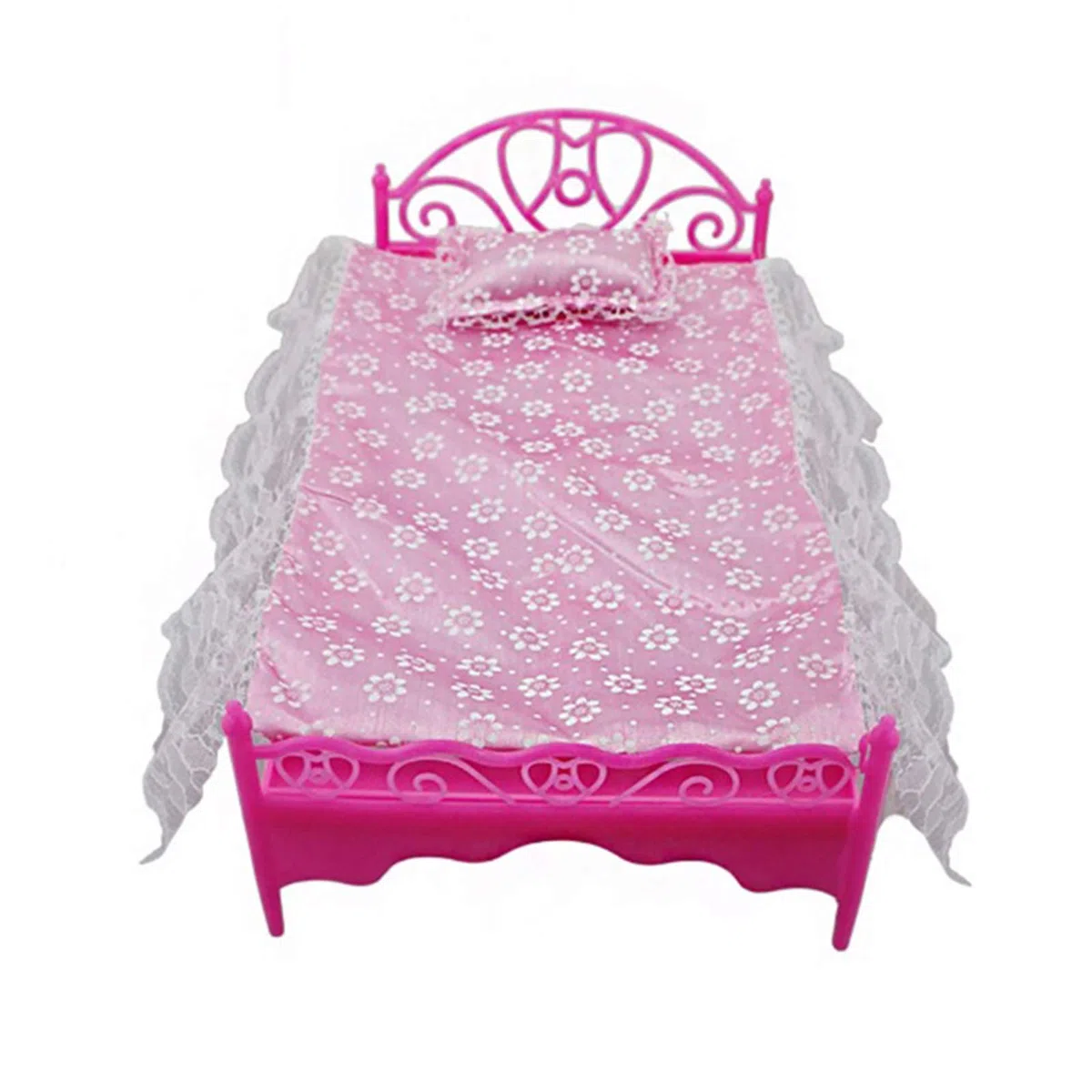 8 Pezzi/Set Accessori per Mobili Principessa Set Comò Regalo + Set Divano + Set Letto + Grucce per Camera da Letto Bambola Barbie