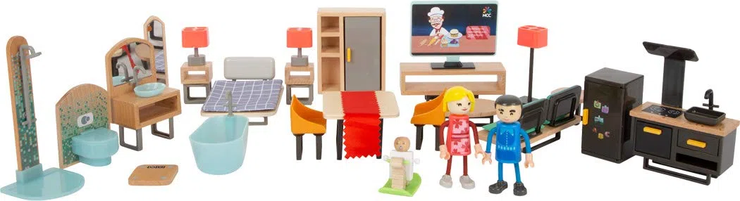 Set di mobili casa delle bambole moderno