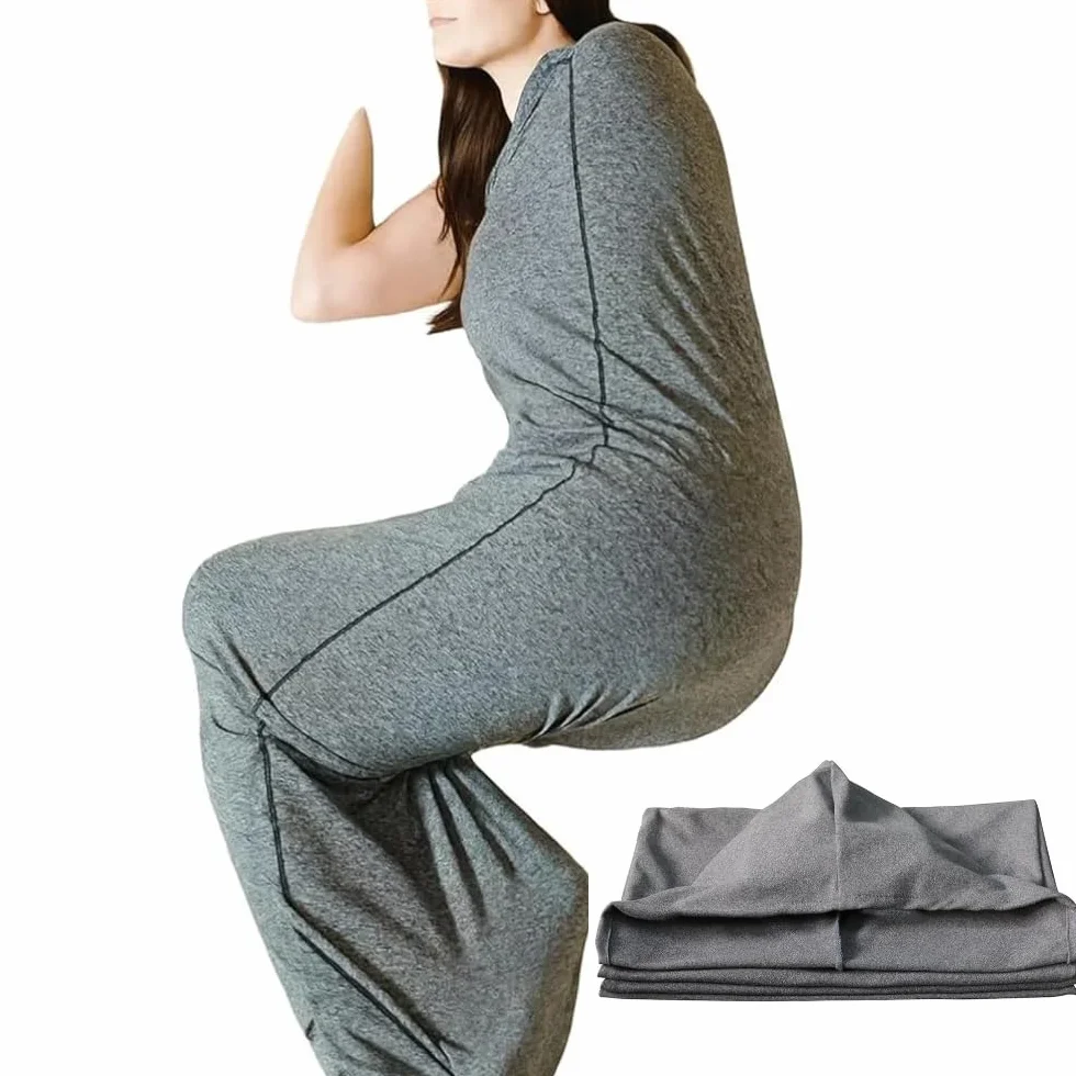 Sacco nanna a compressione per adulti – Coperta indossabile ultraleggera per alleviare stress e ansia, sacco nanna in tessuto elasticizzato e traspirante