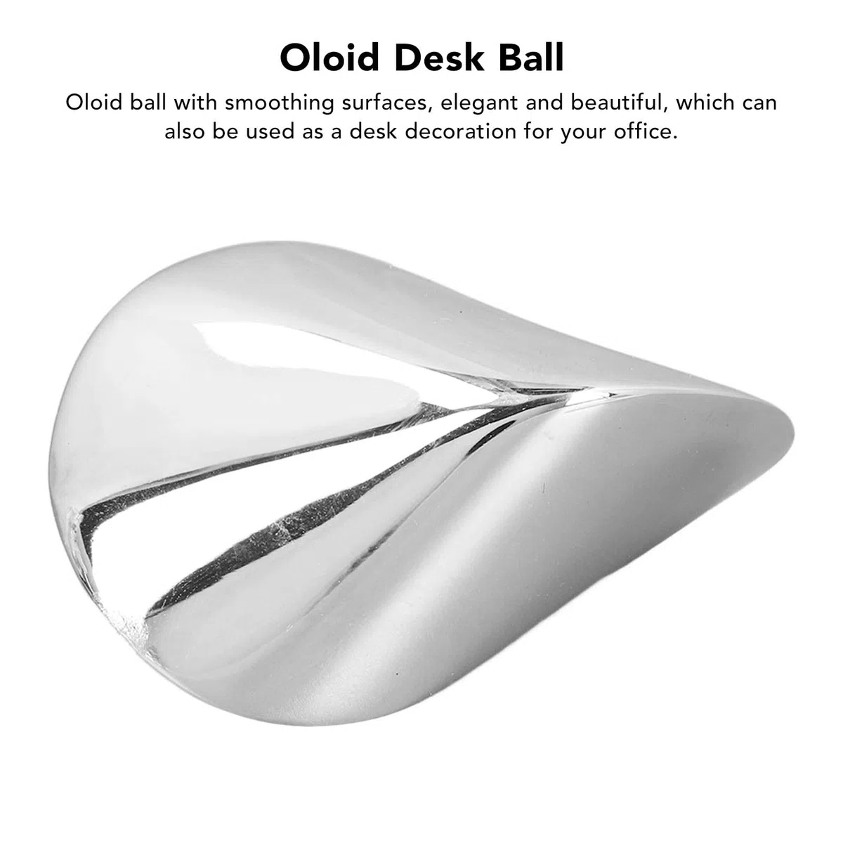 Giocattolo da tavolo Oloid, ridurre la pressione elegante bella geometria a forma di giocattolo Oloid, acciaio inox robusto durevole scultura da tavolo portatile