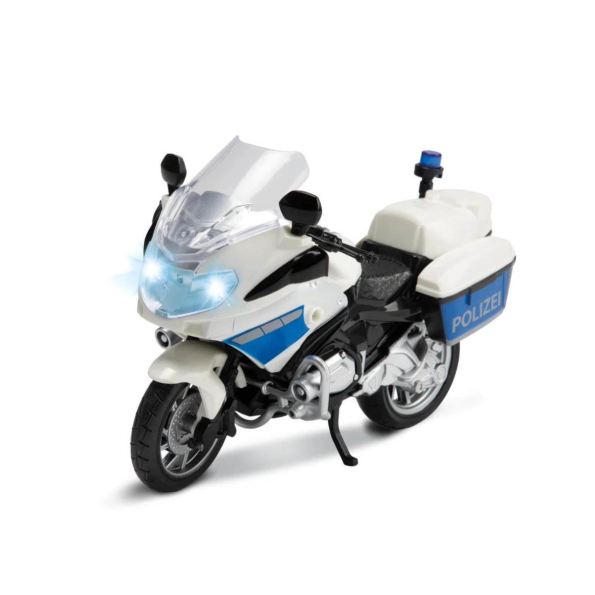 Toi-Toys 29654B - Ruota della polizia 1:20 con luce e suono, per moto della polizia, colore: Bianco
