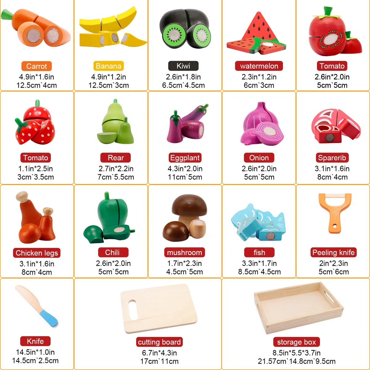 Cucina Giocattolo per Bambini,Accessori cucina giochi per bambini,legno giocattoli educativi di simulazione di cottura di frutta,Regalo Perfetto per Bambini 3 4 5 Anni Accessori Cucina